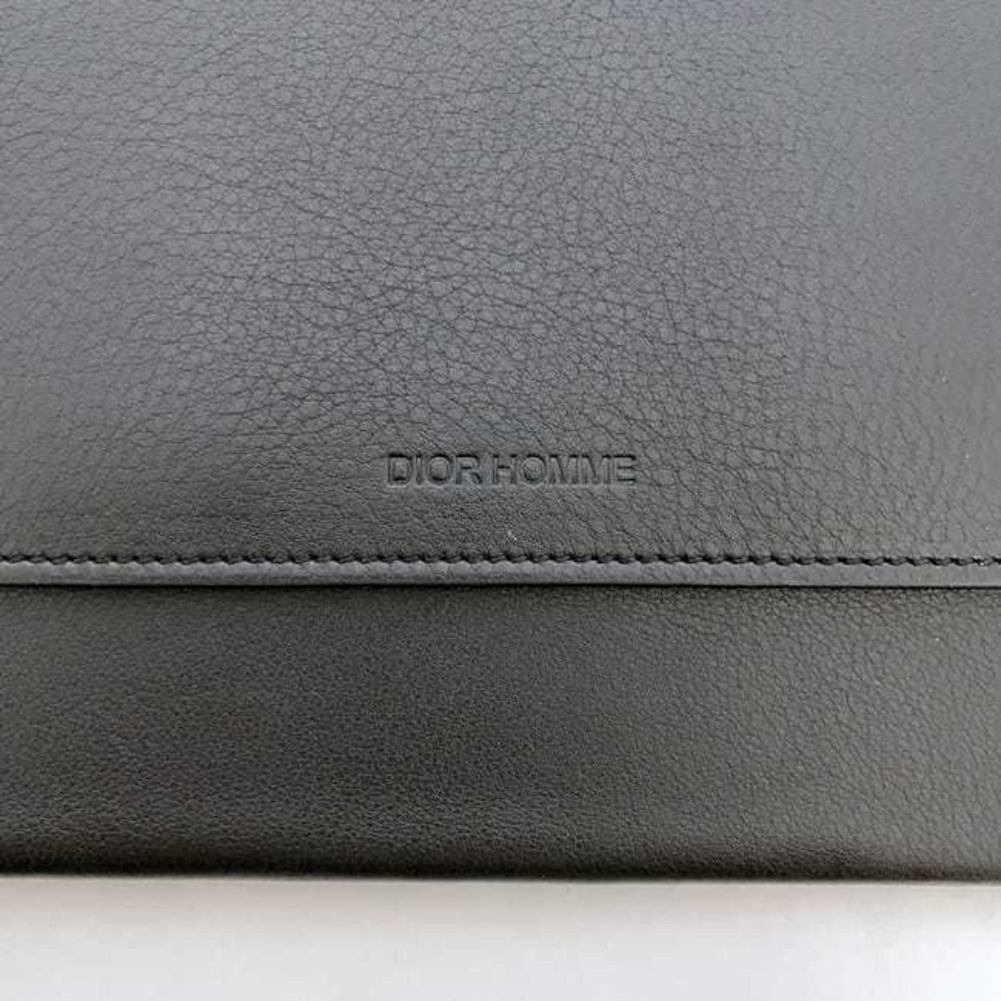 Christian Dior Monsieur Dior Homme Necktie Case ec-22386 Black Leather Portable Holder Accessories Men's Size ONE SIZE - 7 Thumbnail