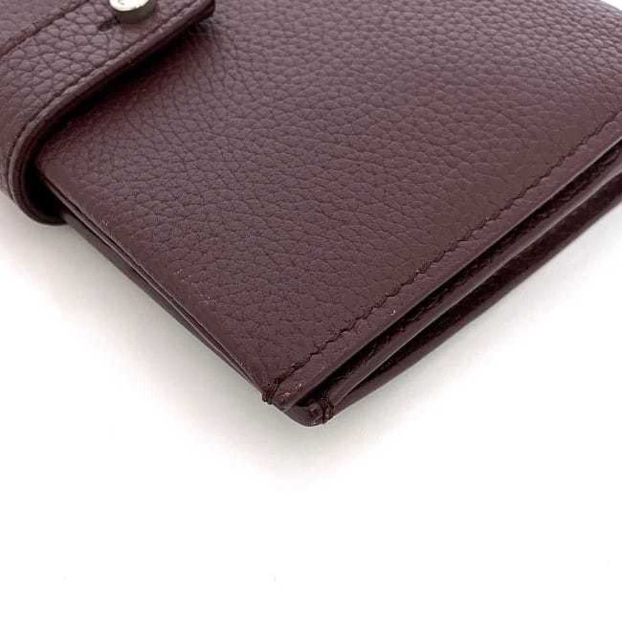 Saint Laurent Paris Saint Laurent Bi-fold Wallet ec-22351 Bordeaux 505011 Leather 0618 SAINT LAURENT PARIS YSL Grained Compact Mini Wine Red Women's Men's Unisex Size ONE SIZE - 5 Thumbnail