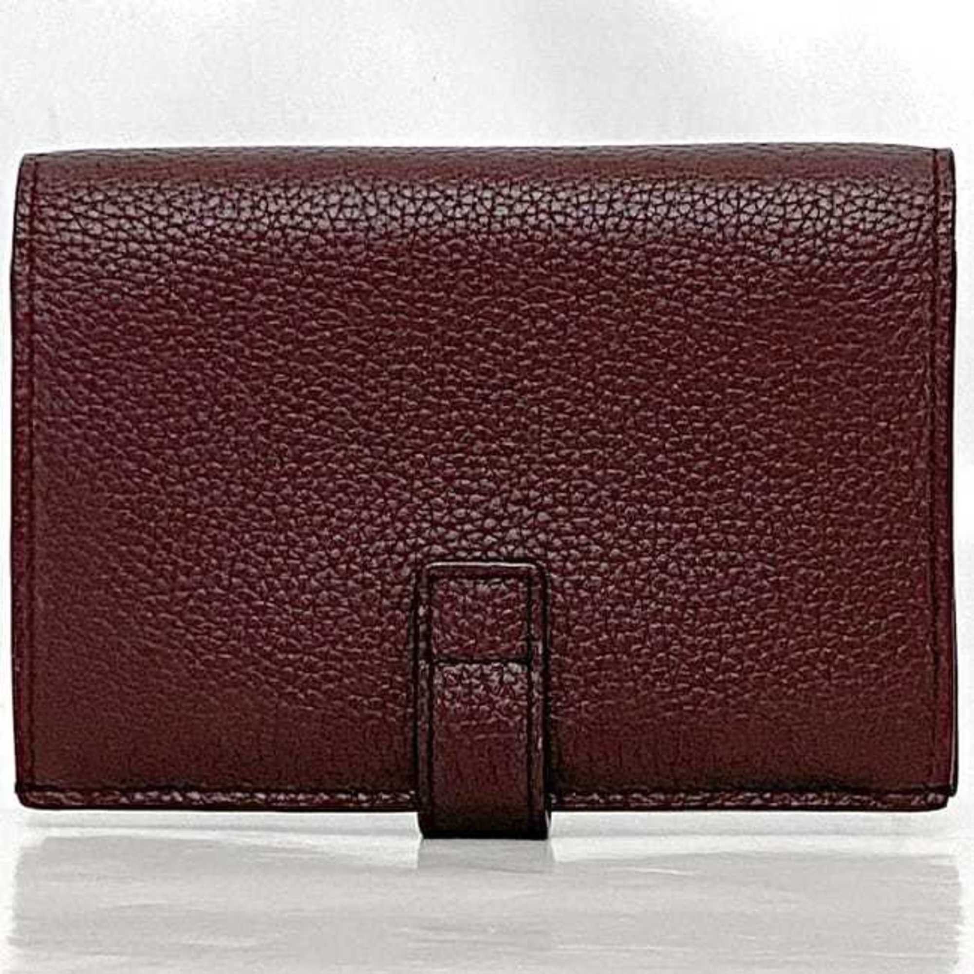 Saint Laurent Paris Saint Laurent Bi-fold Wallet ec-22351 Bordeaux 505011 Leather 0618 SAINT LAURENT PARIS YSL Grained Compact Mini Wine Red Women's Men's Unisex Size ONE SIZE - 3 Thumbnail
