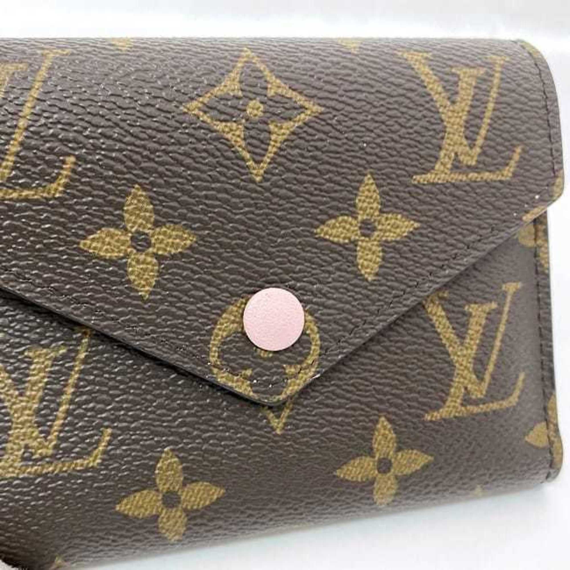 Louis Vuitton Louis Vuitton Tri-fold Wallet Portefeuille Victorine f-22367 Brown Pink Rose Ballerine Monogram M62360 Canvas FH4280 LOUIS VUITTON Compact Mini Folding Size ONE SIZE - 6 Thumbnail