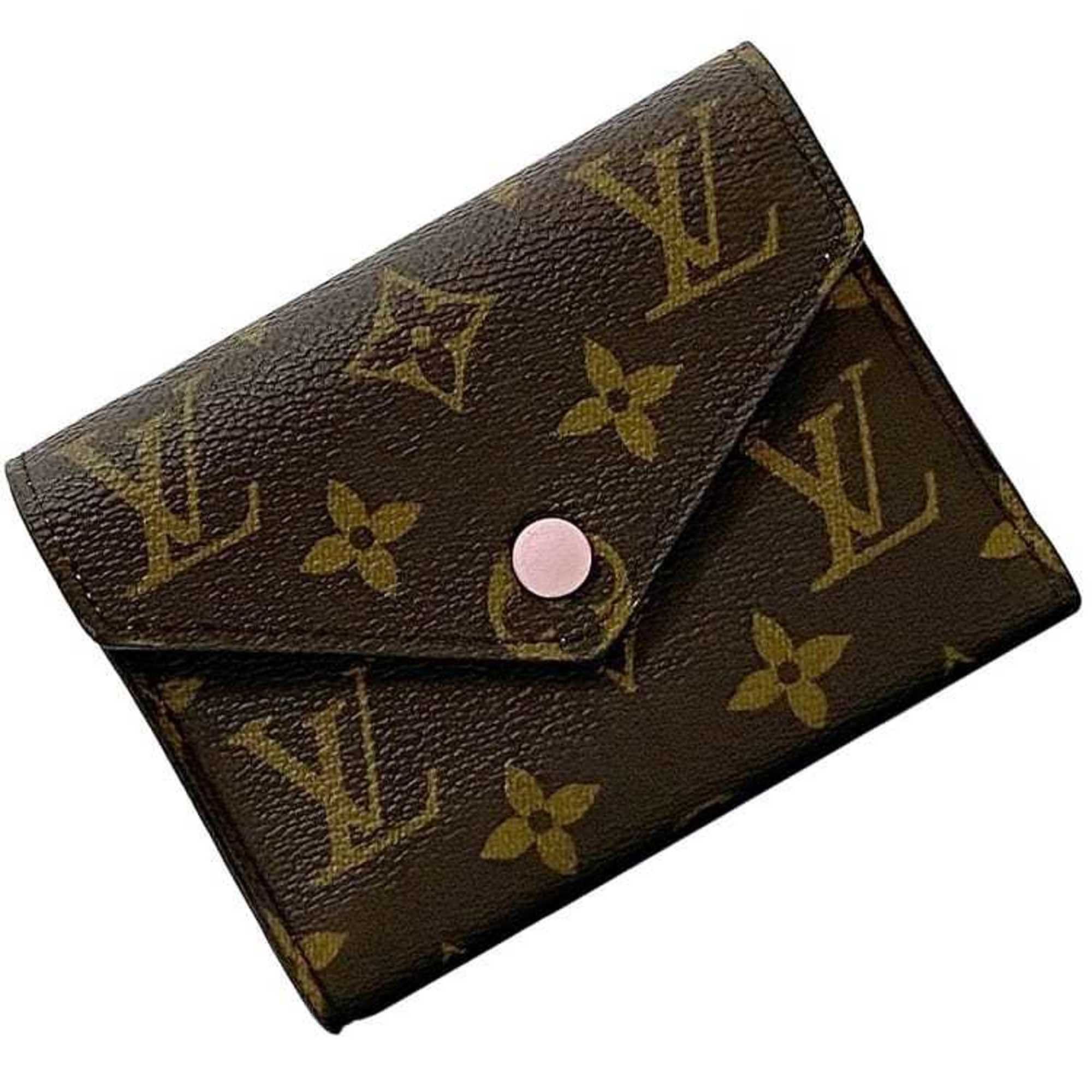 Louis Vuitton Louis Vuitton Tri-fold Wallet Portefeuille Victorine f-22367 Brown Pink Rose Ballerine Monogram M62360 Canvas FH4280 LOUIS VUITTON Compact Mini Folding Size ONE SIZE - 2 Thumbnail