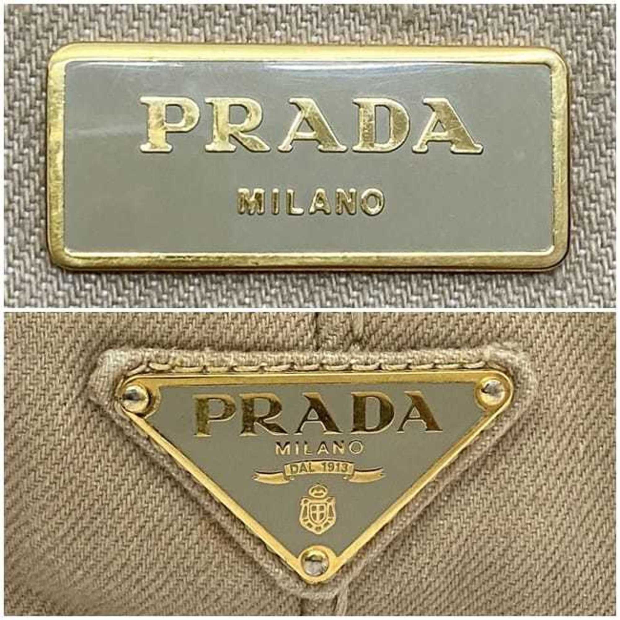 Prada Prada Tote Bag Canapa f-22452 Beige B1872B Canvas 197 PRADA Stitch Women's Men's A4 Handbag Size ONE SIZE - 9 Thumbnail