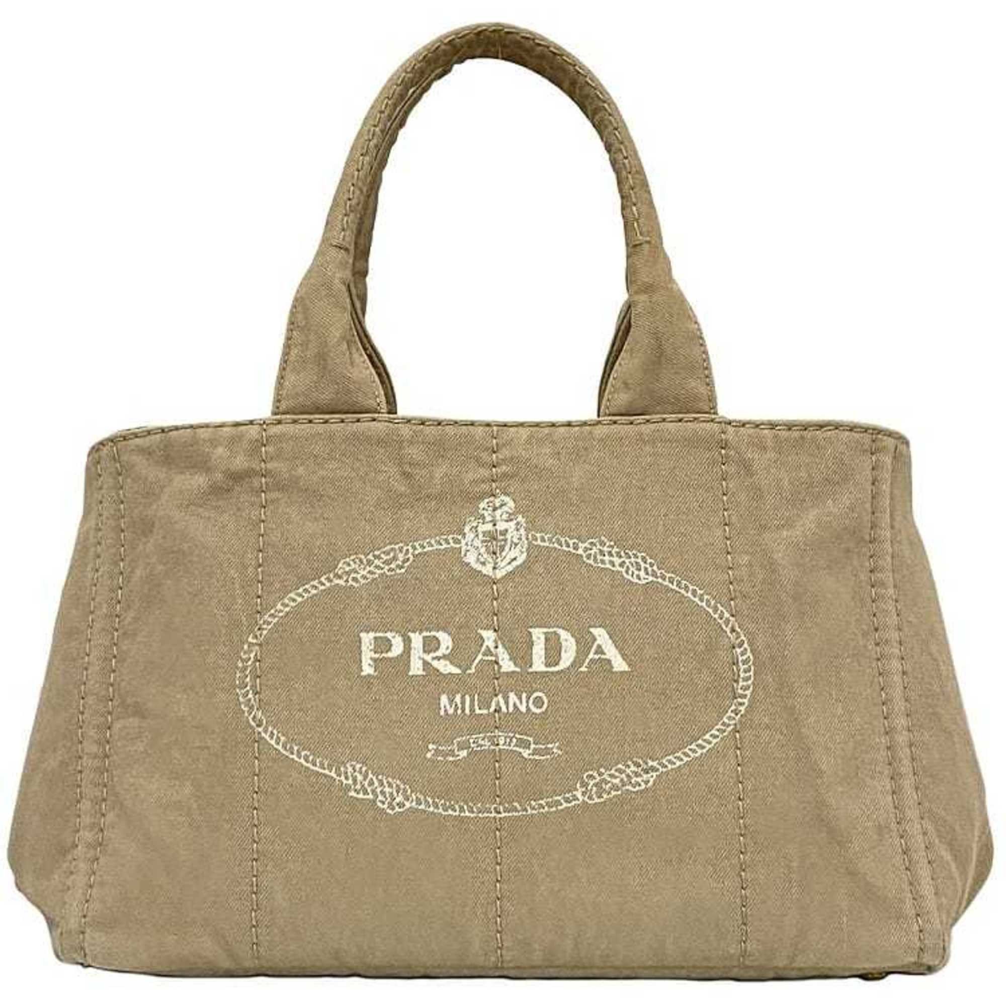Prada Prada Tote Bag Canapa f-22452 Beige B1872B Canvas 197 PRADA Stitch Women's Men's A4 Handbag Size ONE SIZE - 2 Thumbnail