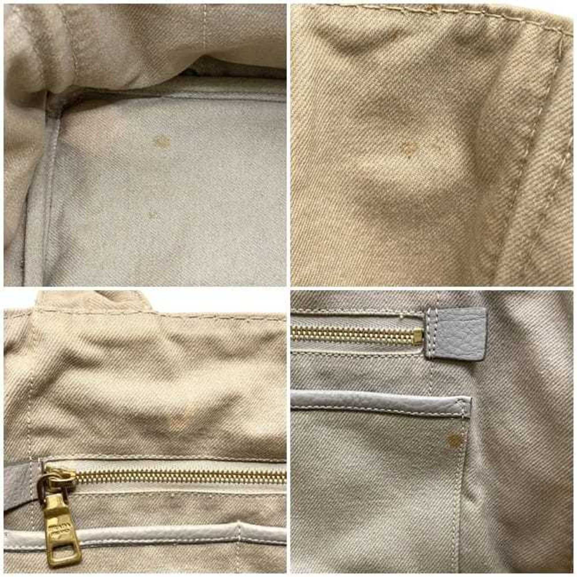 Prada Prada Tote Bag Canapa f-22452 Beige B1872B Canvas 197 PRADA Stitch Women's Men's A4 Handbag Size ONE SIZE - 11 Thumbnail