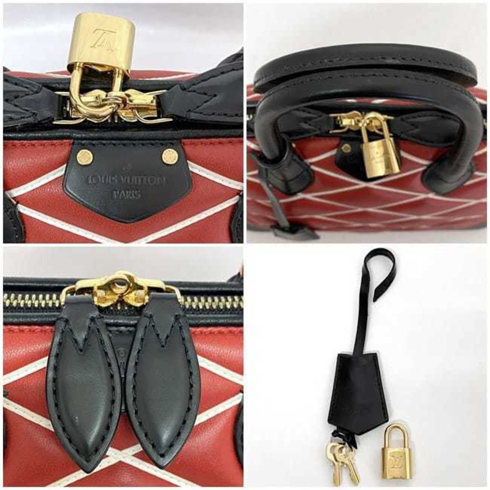 Louis Vuitton Louis Vuitton Handbag Alma PM f-22474 Red Black Maltage 2WY Shoulder Bag Leather FO4104 LOUIS VUITTON Freestanding Quilting Women's Men's Stitching Size ONE SIZE - 9 Thumbnail