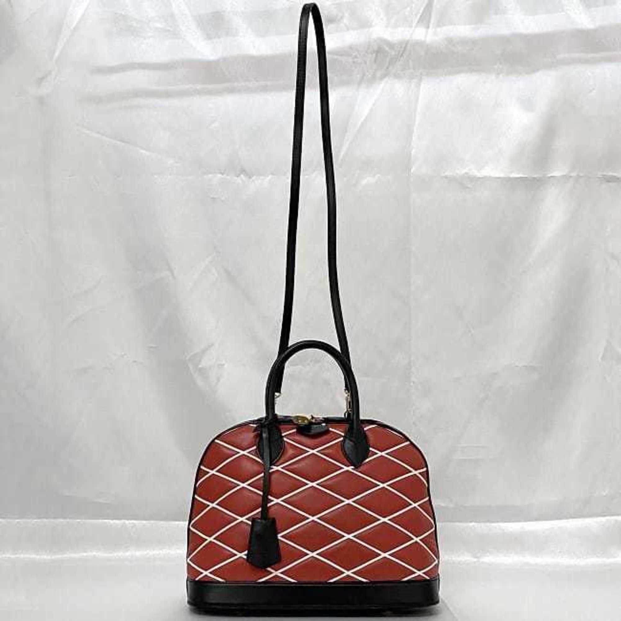 Louis Vuitton Louis Vuitton Handbag Alma PM f-22474 Red Black Maltage 2WY Shoulder Bag Leather FO4104 LOUIS VUITTON Freestanding Quilting Women's Men's Stitching Size ONE SIZE - 7 Thumbnail