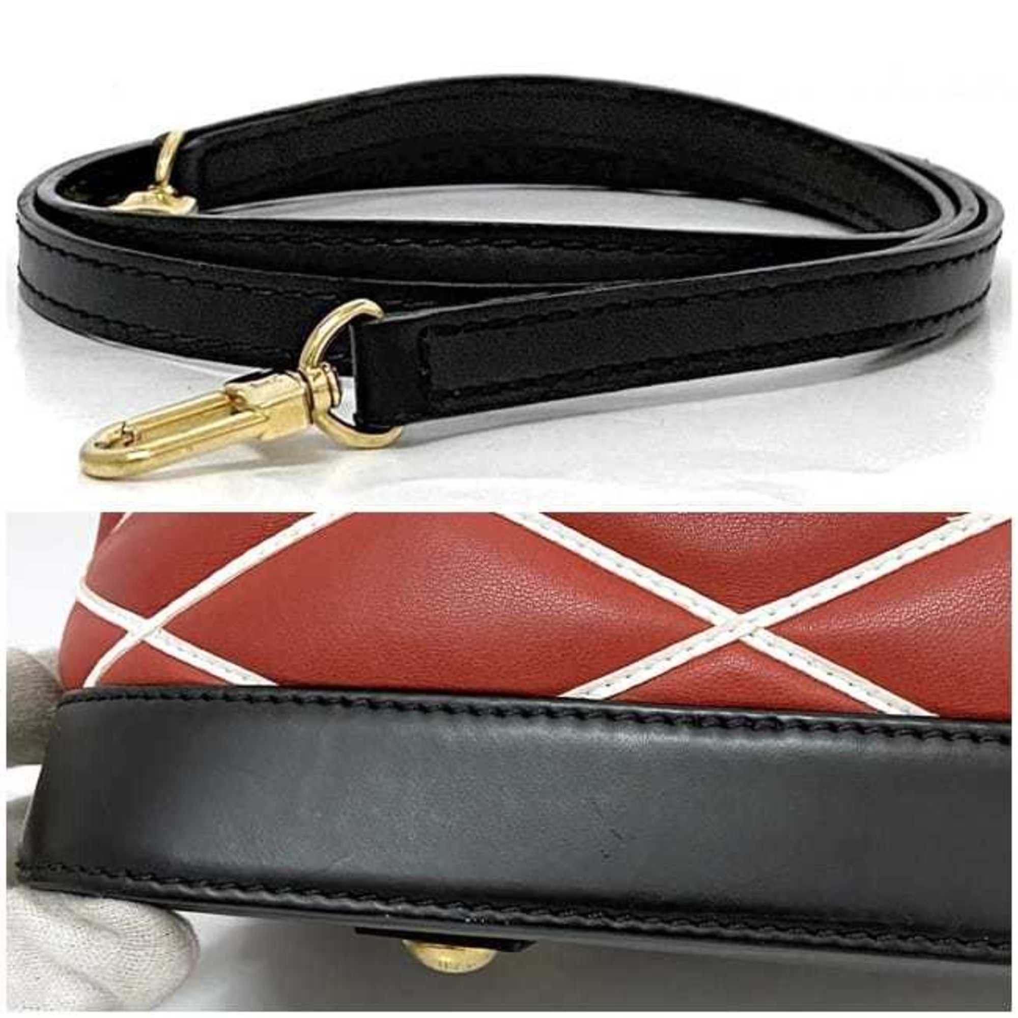 Louis Vuitton Louis Vuitton Handbag Alma PM f-22474 Red Black Maltage 2WY Shoulder Bag Leather FO4104 LOUIS VUITTON Freestanding Quilting Women's Men's Stitching Size ONE SIZE - 11 Thumbnail