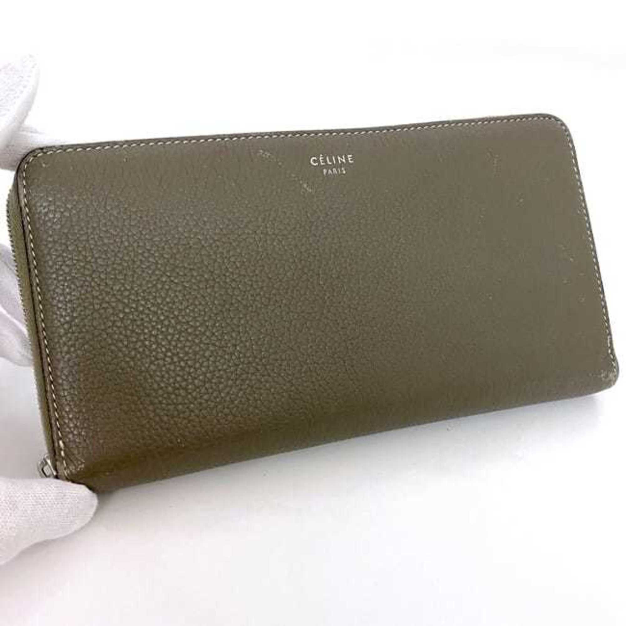 Celine Celine Round Long Wallet Large Zipped ec-22339 Greige 105003AFE.09SO Leather W-LM-3158 CELINE Women's Accessories Size ONE SIZE - 8 Thumbnail