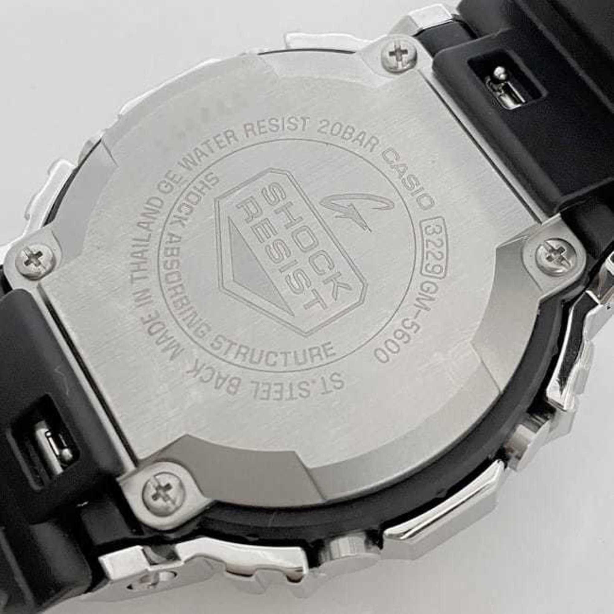 Casio Casio Watch f-22313 Black Silver G-SHOCK GM-5600 SS Rubber Quartz CASIO G-Shock Men's Women's Digital Display Bracelet Alarm Dial Unisex Sports f-222313 Size ONE SIZE - 7 Thumbnail