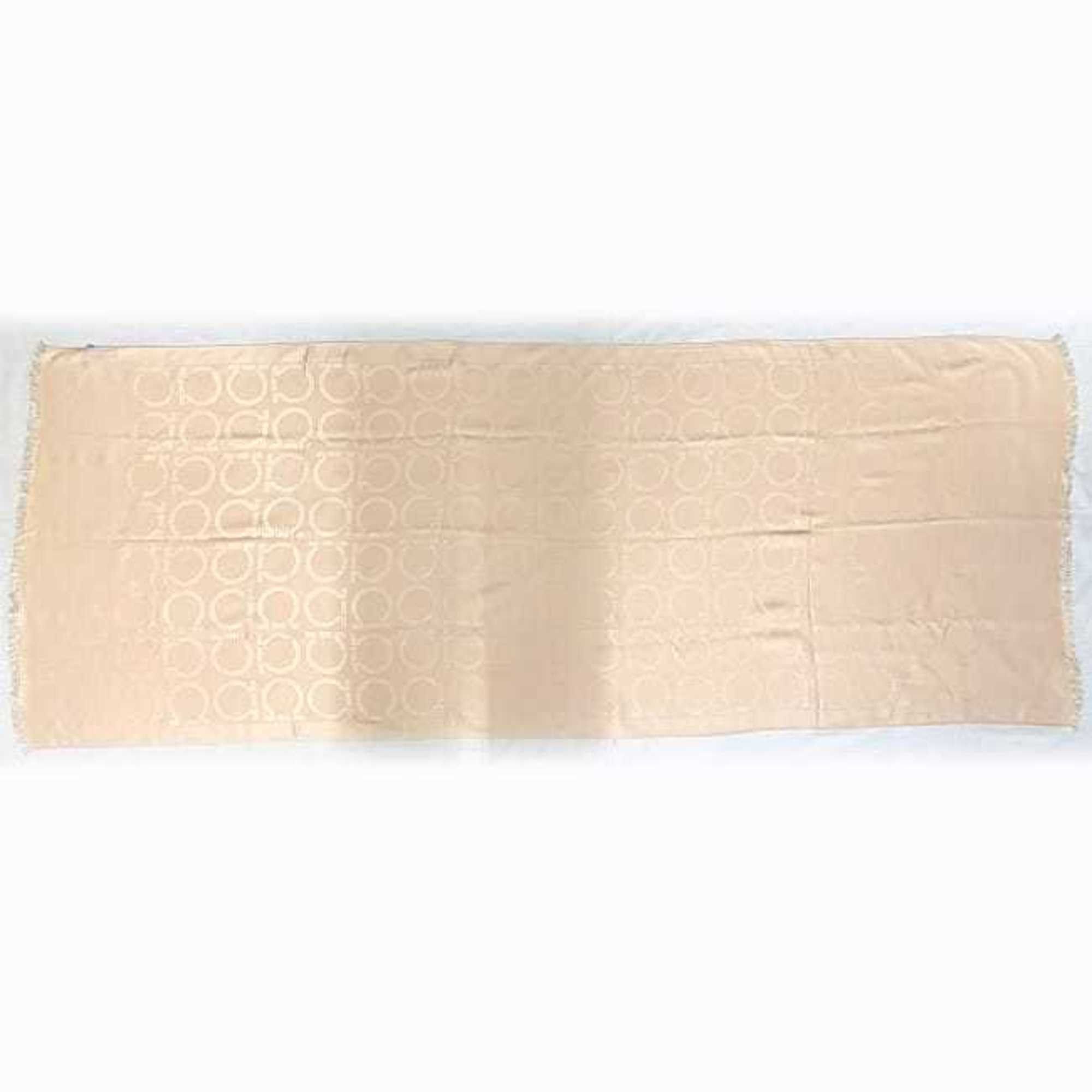 Salvatore Ferragamo Salvatore Ferragamo Stole ec-22419 Pink Gancini Silk Wool Large Shawl Women Men Knee Blanket Portable Scarf Size ONE SIZE - 3 Thumbnail