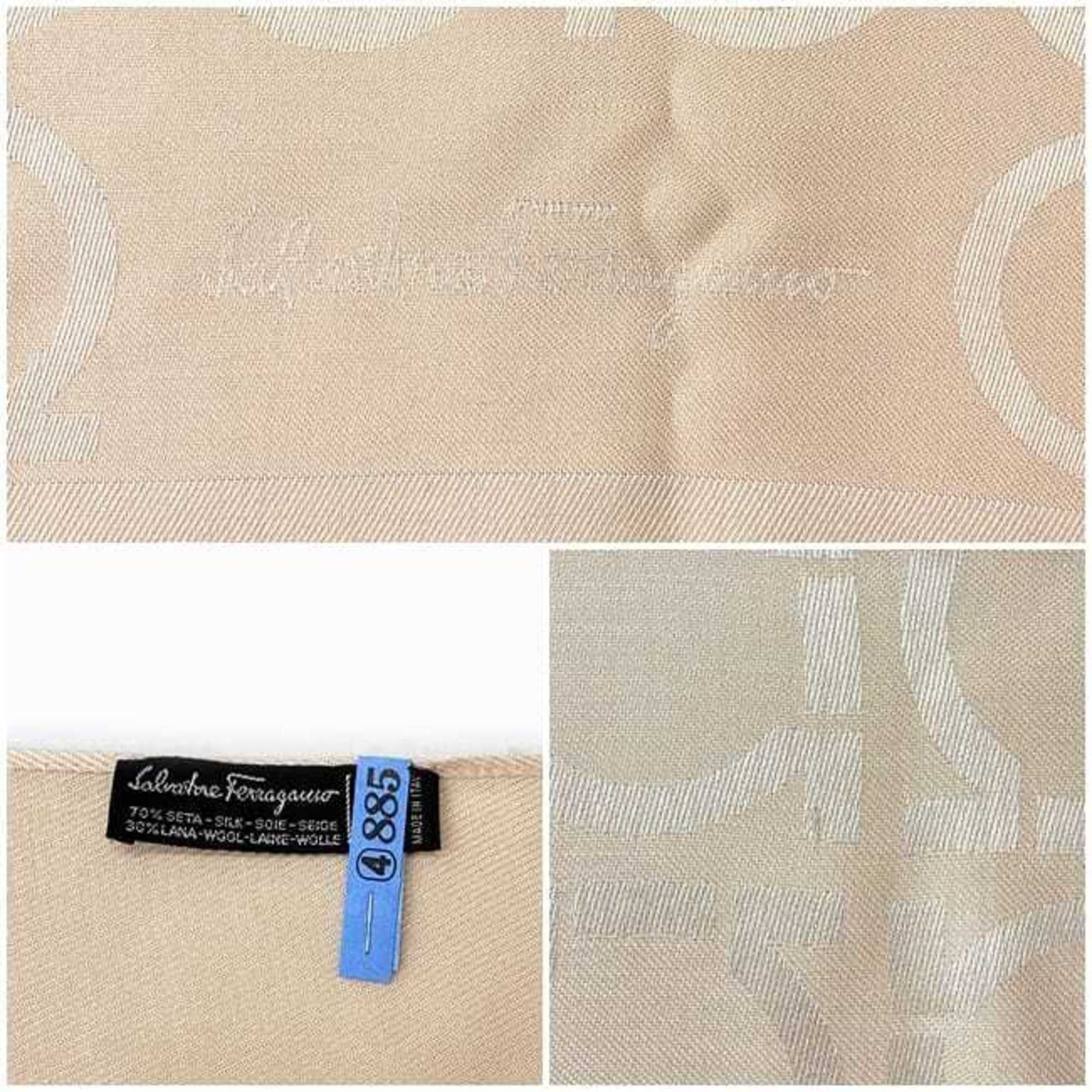 Salvatore Ferragamo Salvatore Ferragamo Stole ec-22419 Pink Gancini Silk Wool Large Shawl Women Men Knee Blanket Portable Scarf Size ONE SIZE - 11 Thumbnail