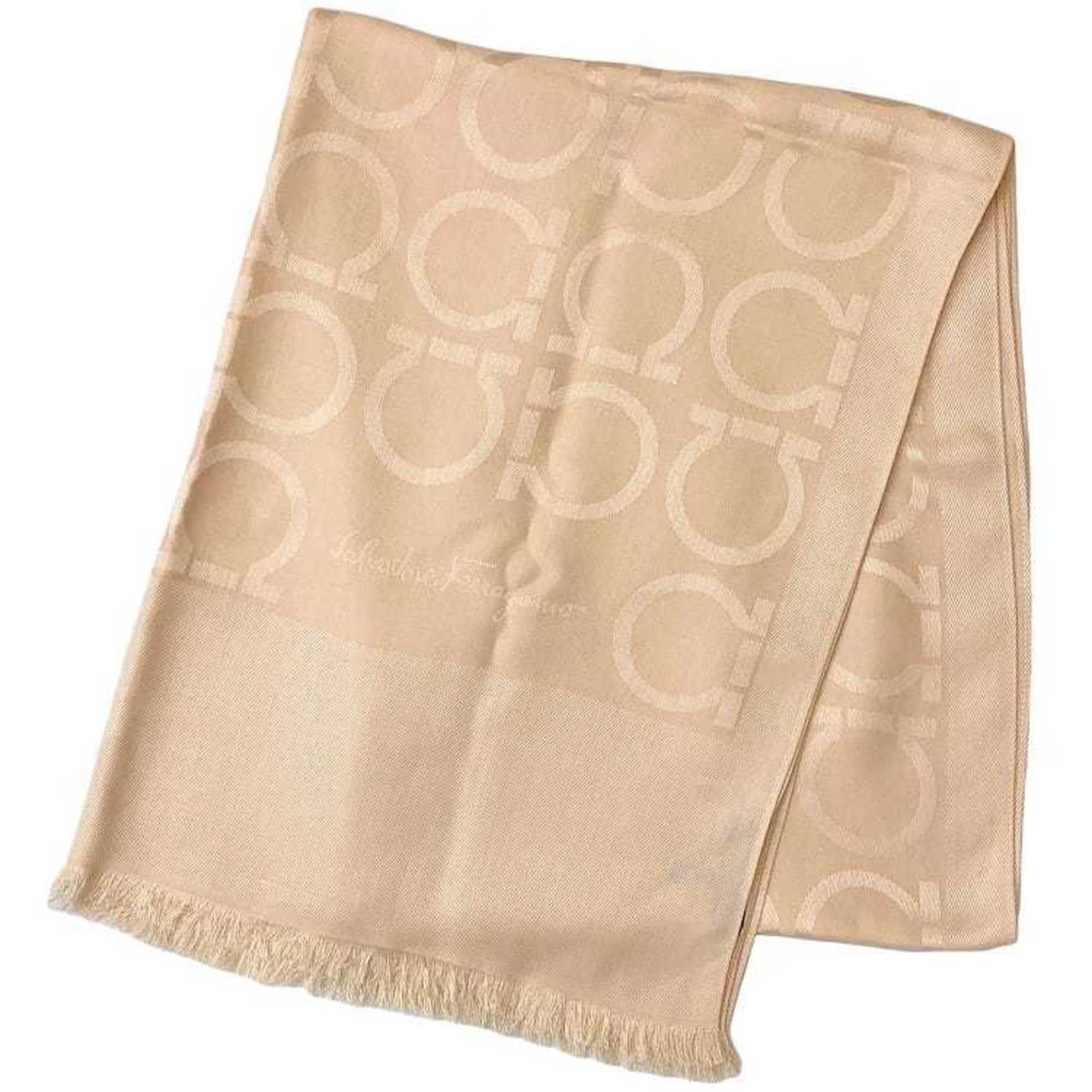 Salvatore Ferragamo Salvatore Ferragamo Stole ec-22419 Pink Gancini Silk Wool Large Shawl Women Men Knee Blanket Portable Scarf Size ONE SIZE - 2 Thumbnail