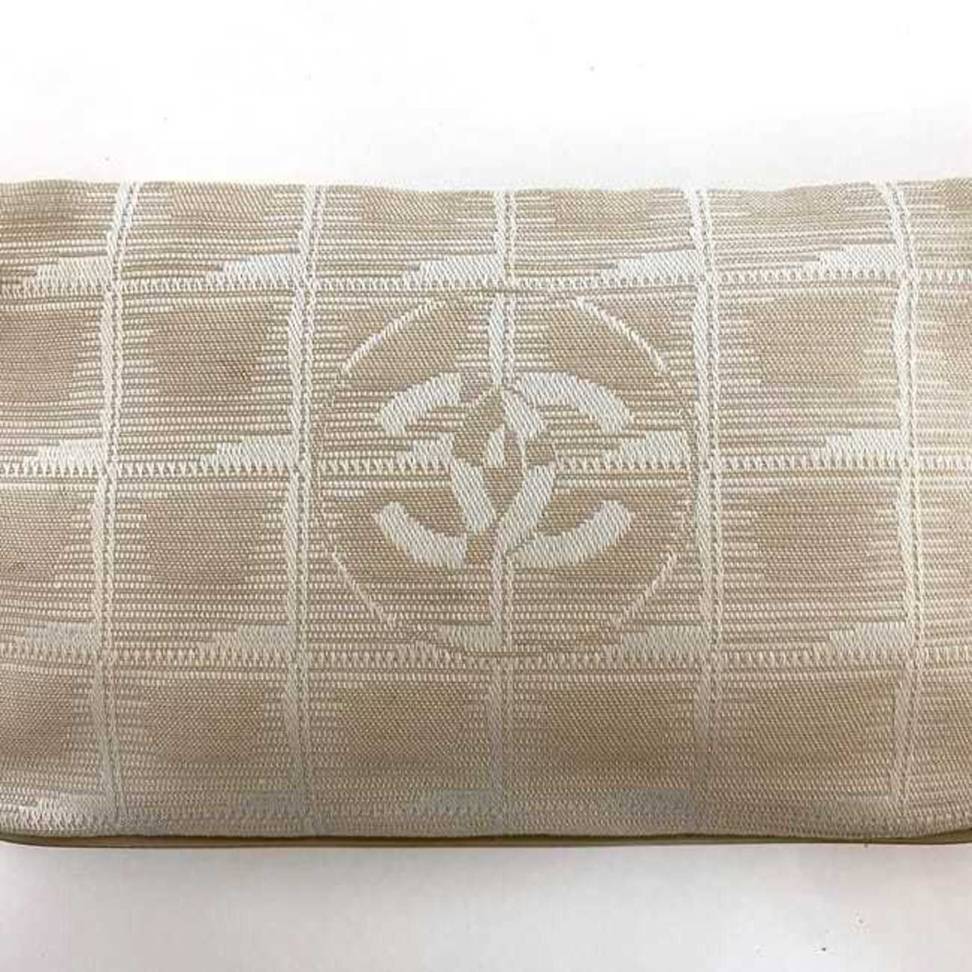 Chanel Chanel Pouch ec-22567 Beige New Travel Line Nylon Leather 9068273 CHANEL Coco Mark Women's Case Mini Size ONE SIZE - 7 Thumbnail