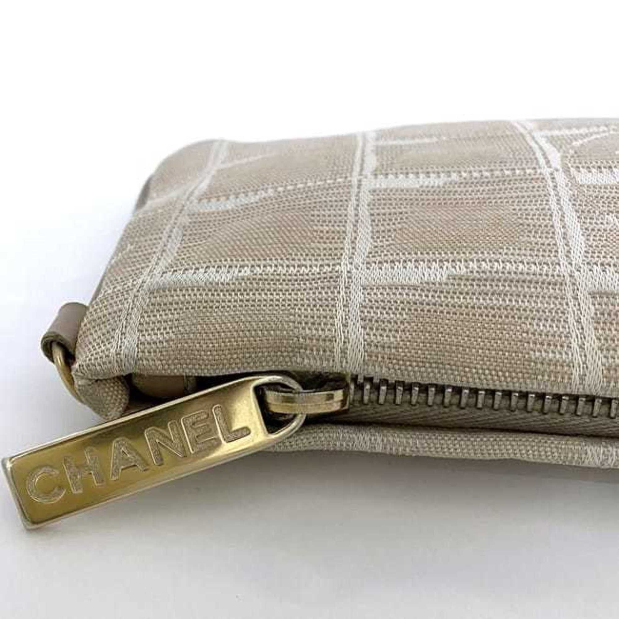 Chanel Chanel Pouch ec-22567 Beige New Travel Line Nylon Leather 9068273 CHANEL Coco Mark Women's Case Mini Size ONE SIZE - 9 Thumbnail
