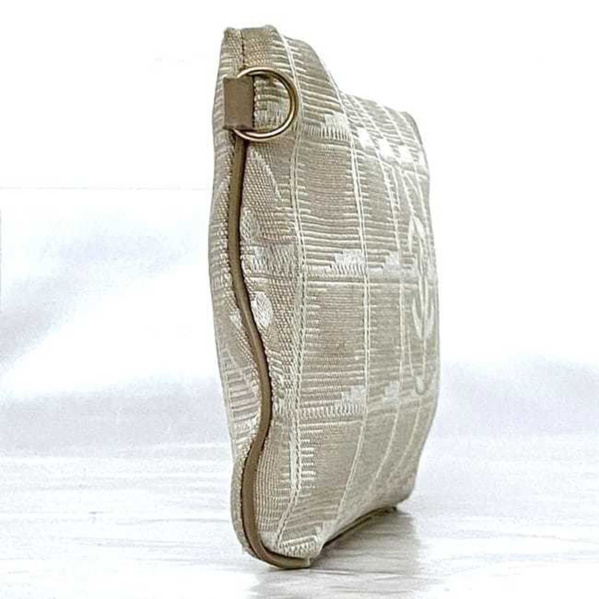 Chanel Chanel Pouch ec-22567 Beige New Travel Line Nylon Leather 9068273 CHANEL Coco Mark Women's Case Mini Size ONE SIZE - 4 Thumbnail