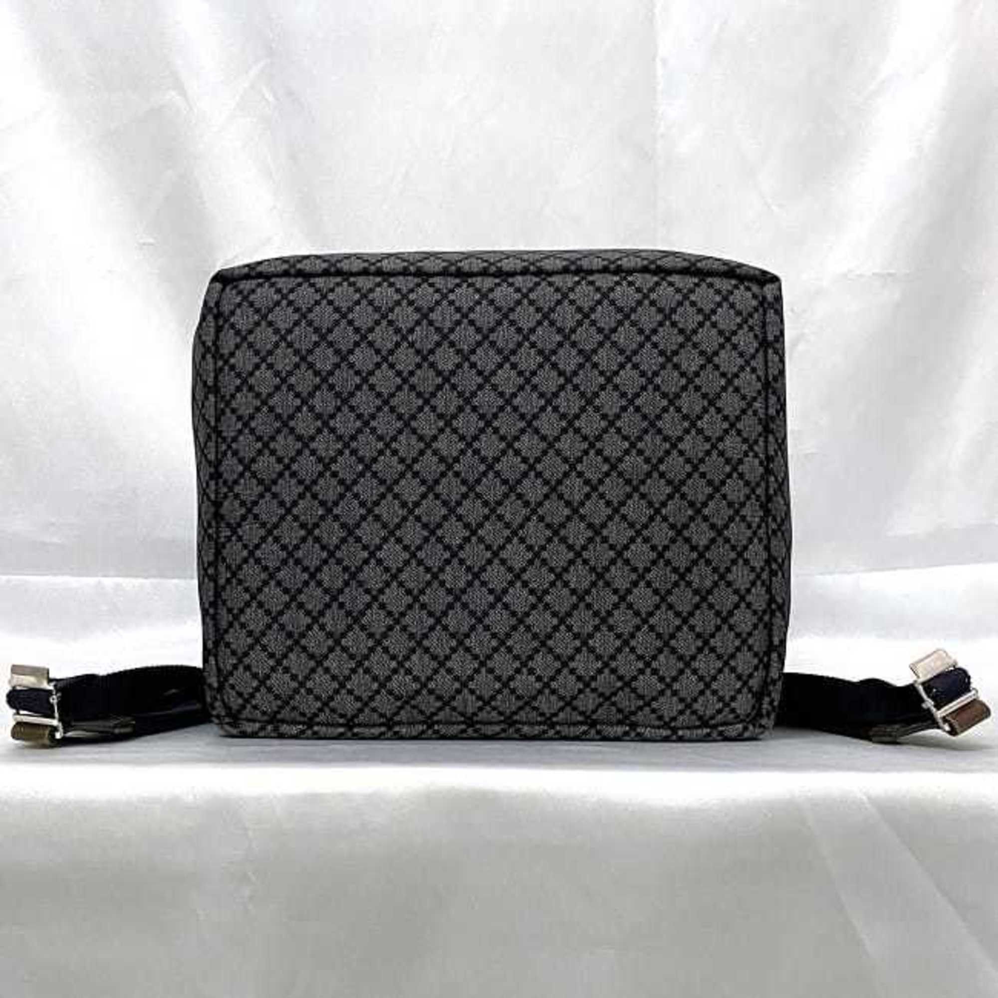 Gucci Backpack ec-22563 Navy Grey Diamante 268111 Nylon Leather 493075 GUCCI Women's Men's Unisex