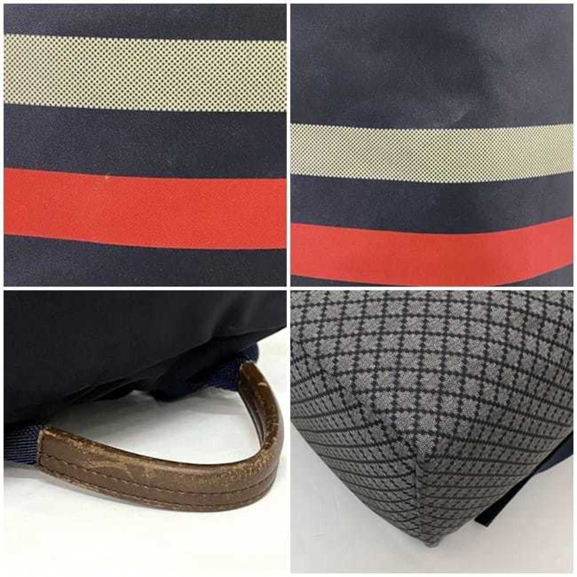 Gucci Backpack ec-22563 Navy Grey Diamante 268111 Nylon Leather 493075 GUCCI Women's Men's Unisex