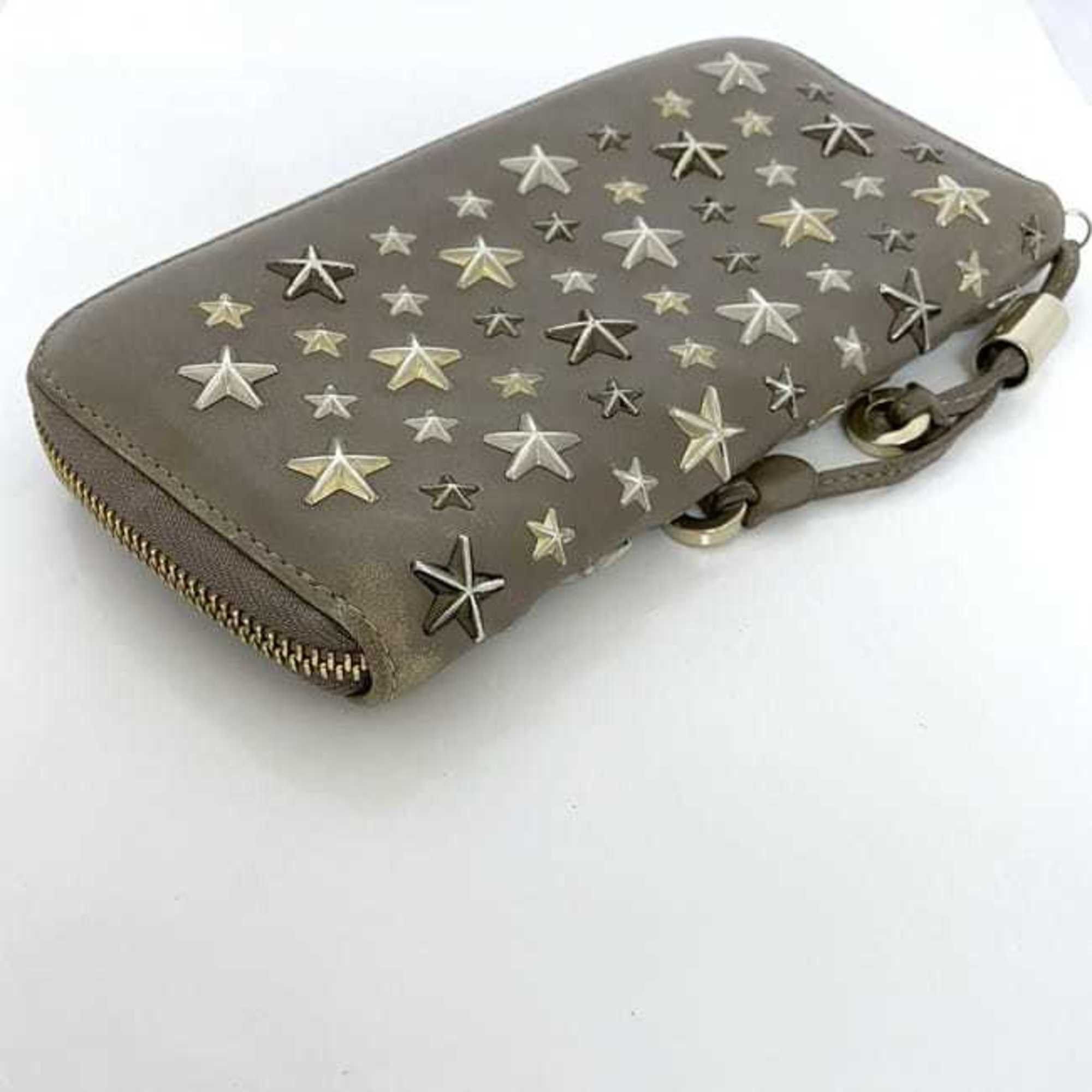 Jimmy Choo Jimmy Choo Round Long Wallet ec-22525 Beige Filipa Leather 2JK4FZ JIMMY CHOO Star Studs Women's Size ONE SIZE - 5 Thumbnail
