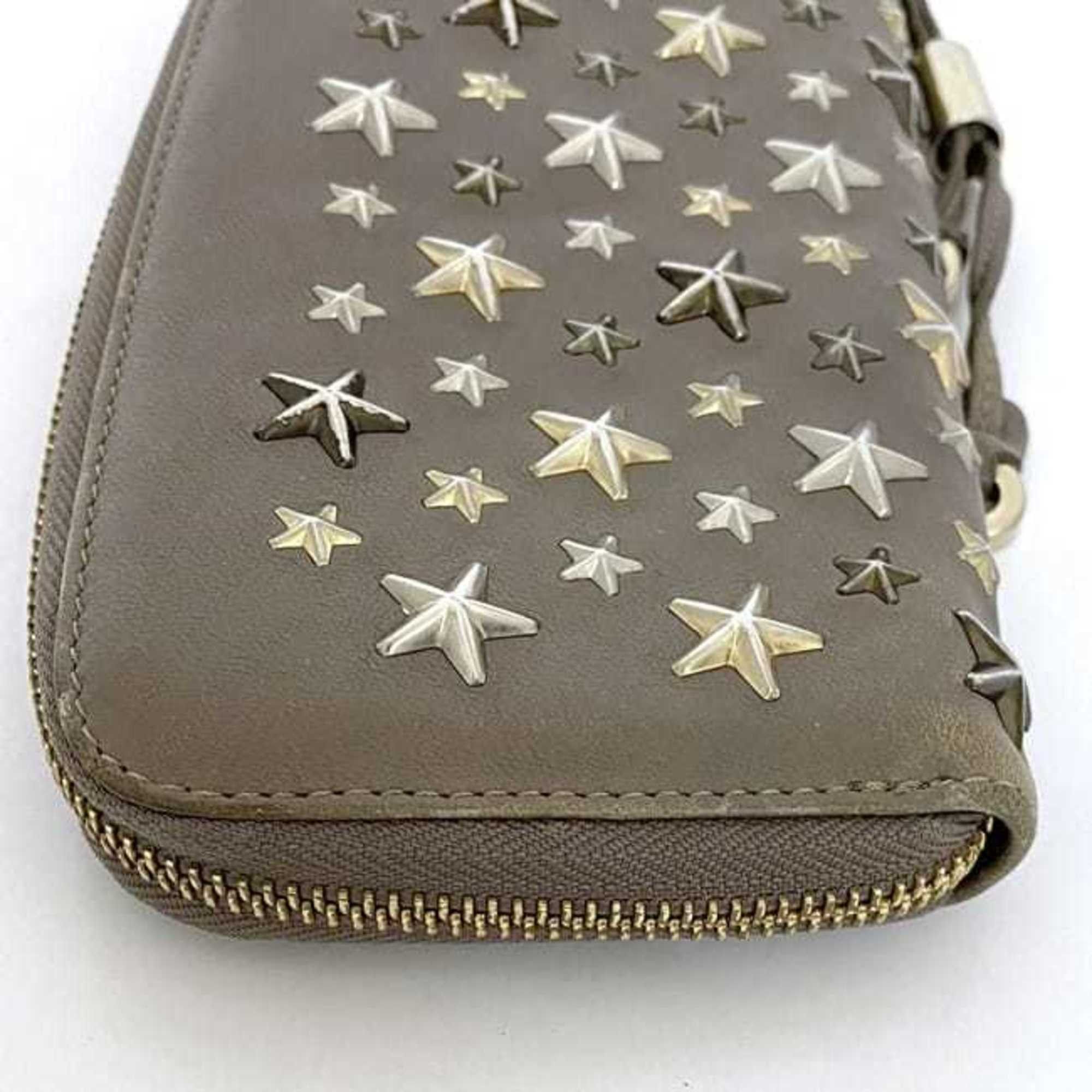 Jimmy Choo Jimmy Choo Round Long Wallet ec-22525 Beige Filipa Leather 2JK4FZ JIMMY CHOO Star Studs Women's Size ONE SIZE - 6 Thumbnail