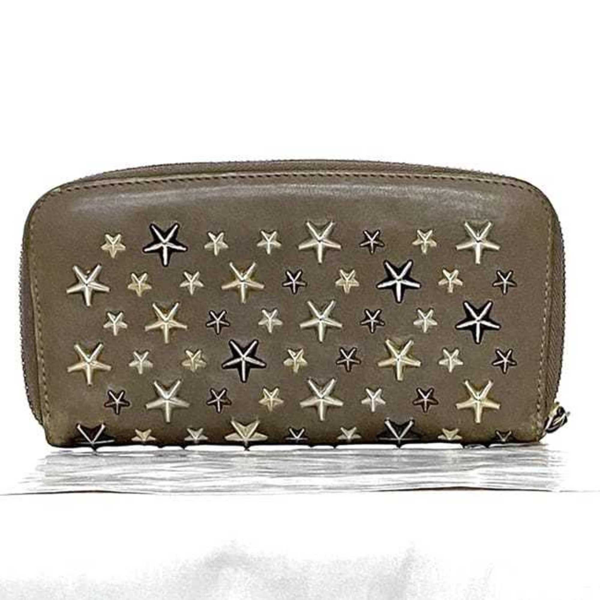 Jimmy Choo Jimmy Choo Round Long Wallet ec-22525 Beige Filipa Leather 2JK4FZ JIMMY CHOO Star Studs Women's Size ONE SIZE - 3 Thumbnail
