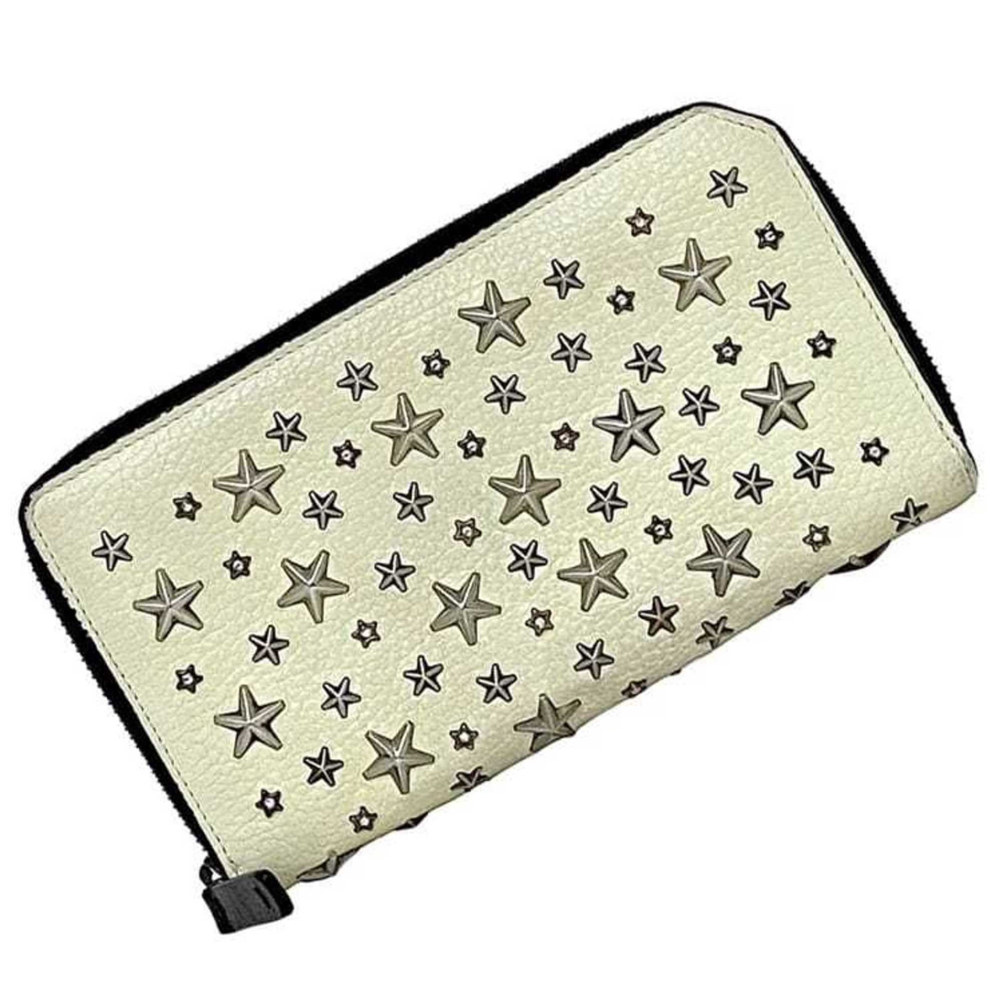 Jimmy Choo Jimmy Choo Round Long Wallet ec-22368 Cream Yellow Black Silver Leather Studs Stone JIMMY CHOO Star Size ONE SIZE - 2 Thumbnail