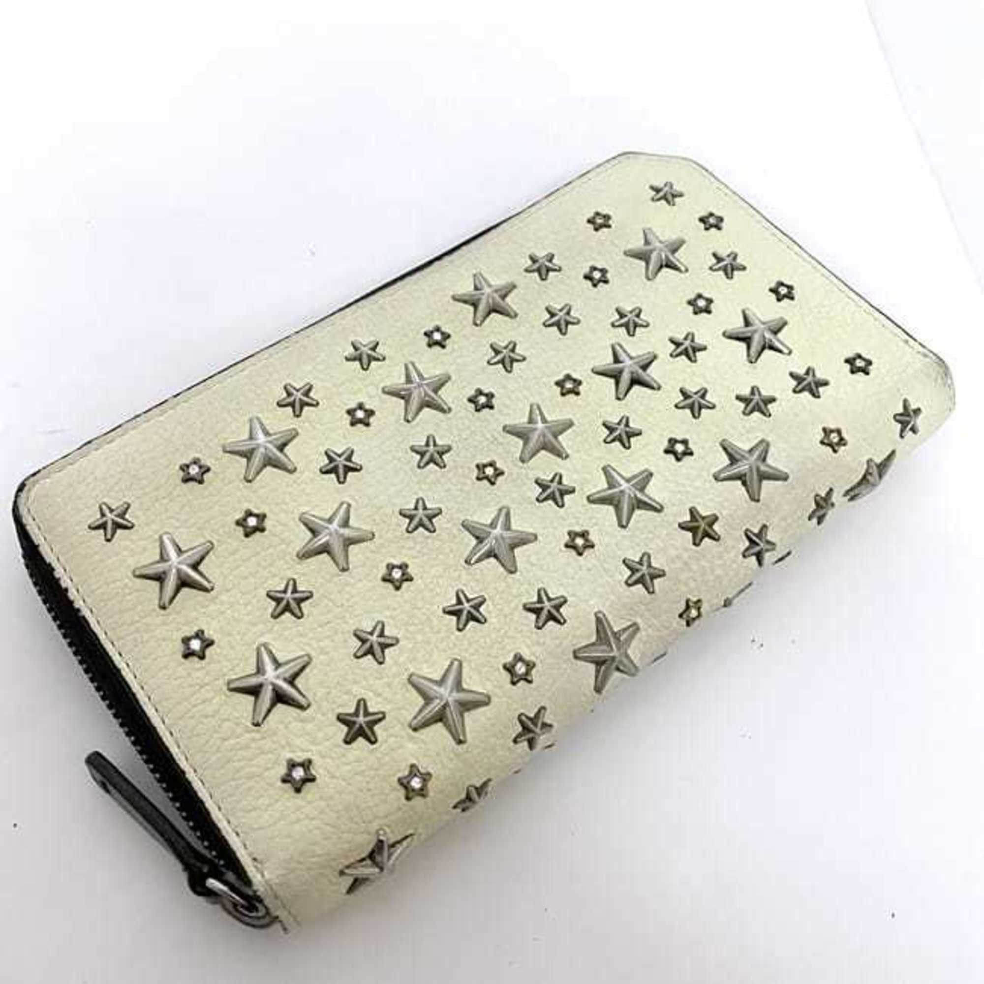 Jimmy Choo Jimmy Choo Round Long Wallet ec-22368 Cream Yellow Black Silver Leather Studs Stone JIMMY CHOO Star Size ONE SIZE - 7 Thumbnail