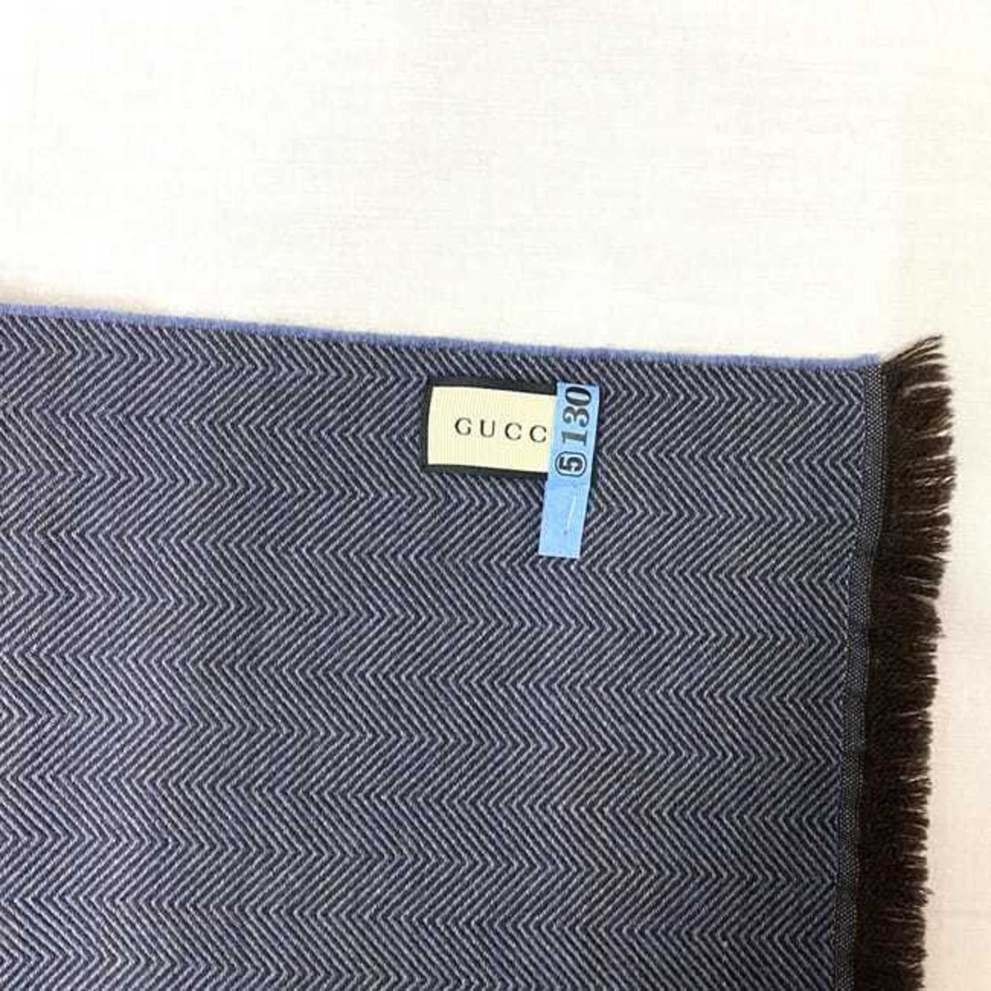 Gucci Gucci scarf ec-22490 navy brown hysteria wool GUCCI embroidered women men fashion Size ONE SIZE - 7 Thumbnail
