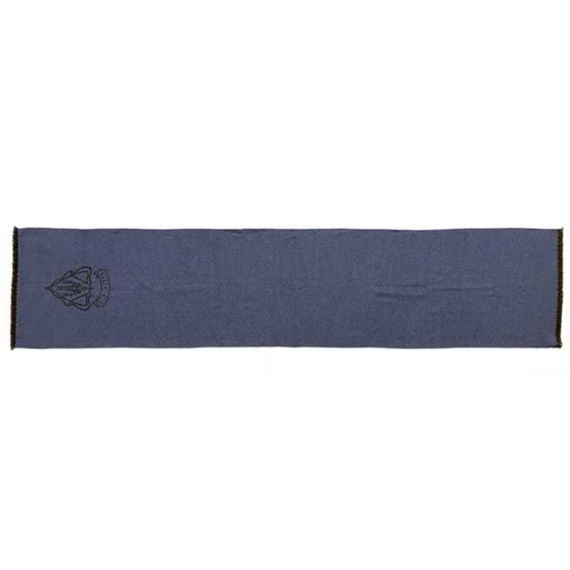 Gucci Gucci scarf ec-22490 navy brown hysteria wool GUCCI embroidered women men fashion Size ONE SIZE - 3 Thumbnail