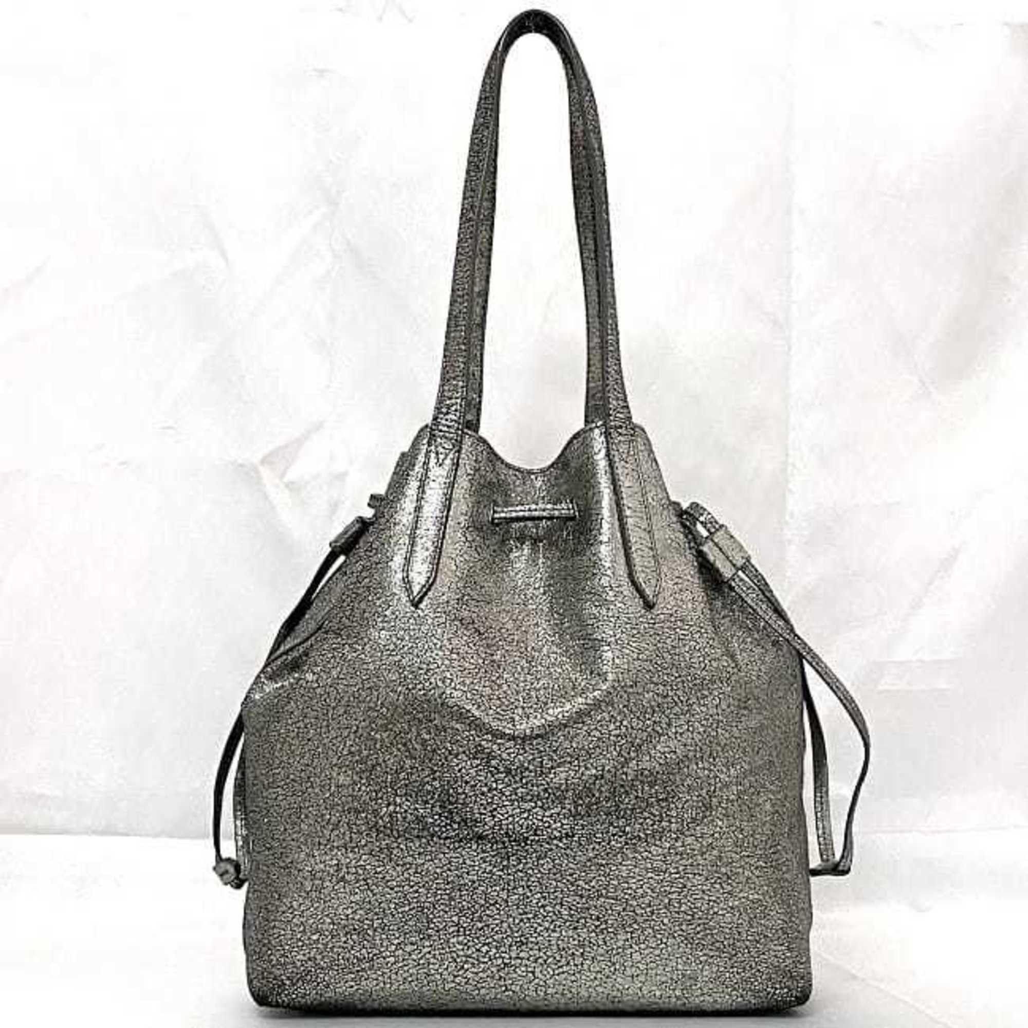 Jimmy Choo Tote Bag ec-22610 Metallic Silver Leather JIMMY CHOO Women's
