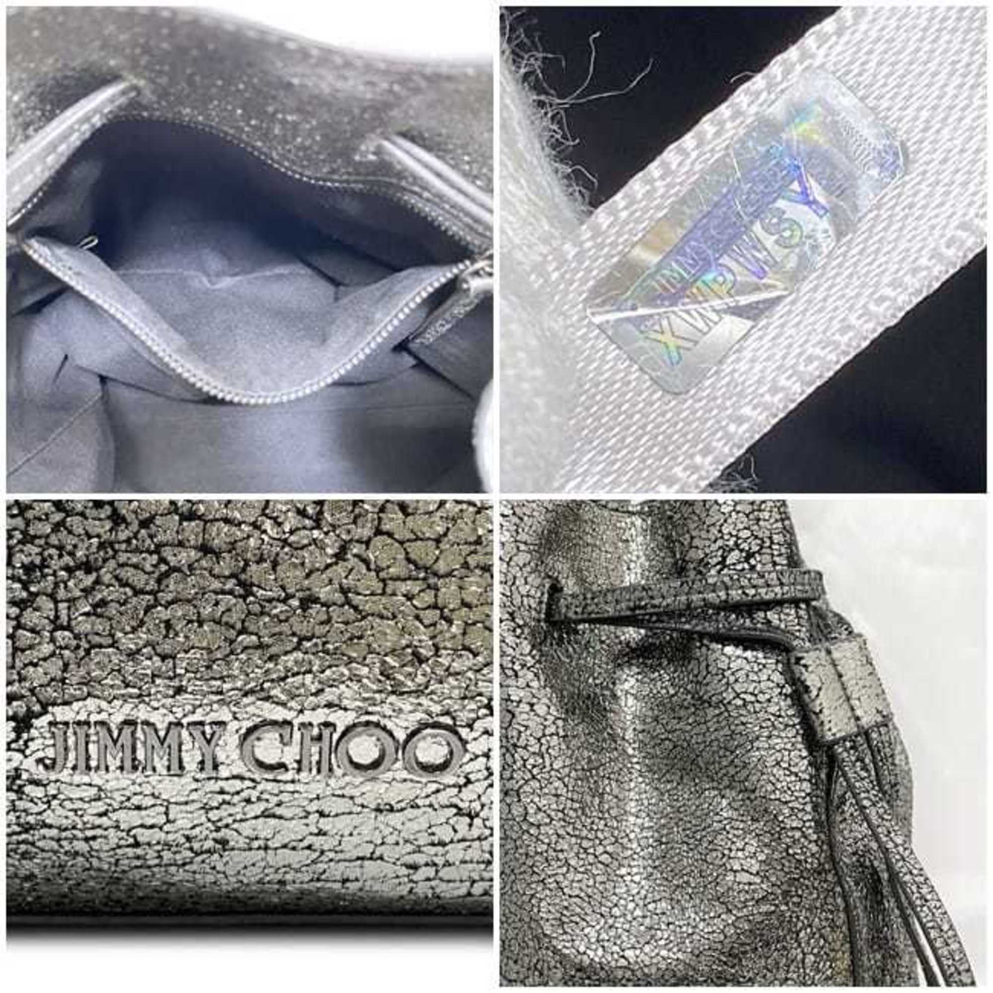 Jimmy Choo Tote Bag ec-22610 Metallic Silver Leather JIMMY CHOO Women's