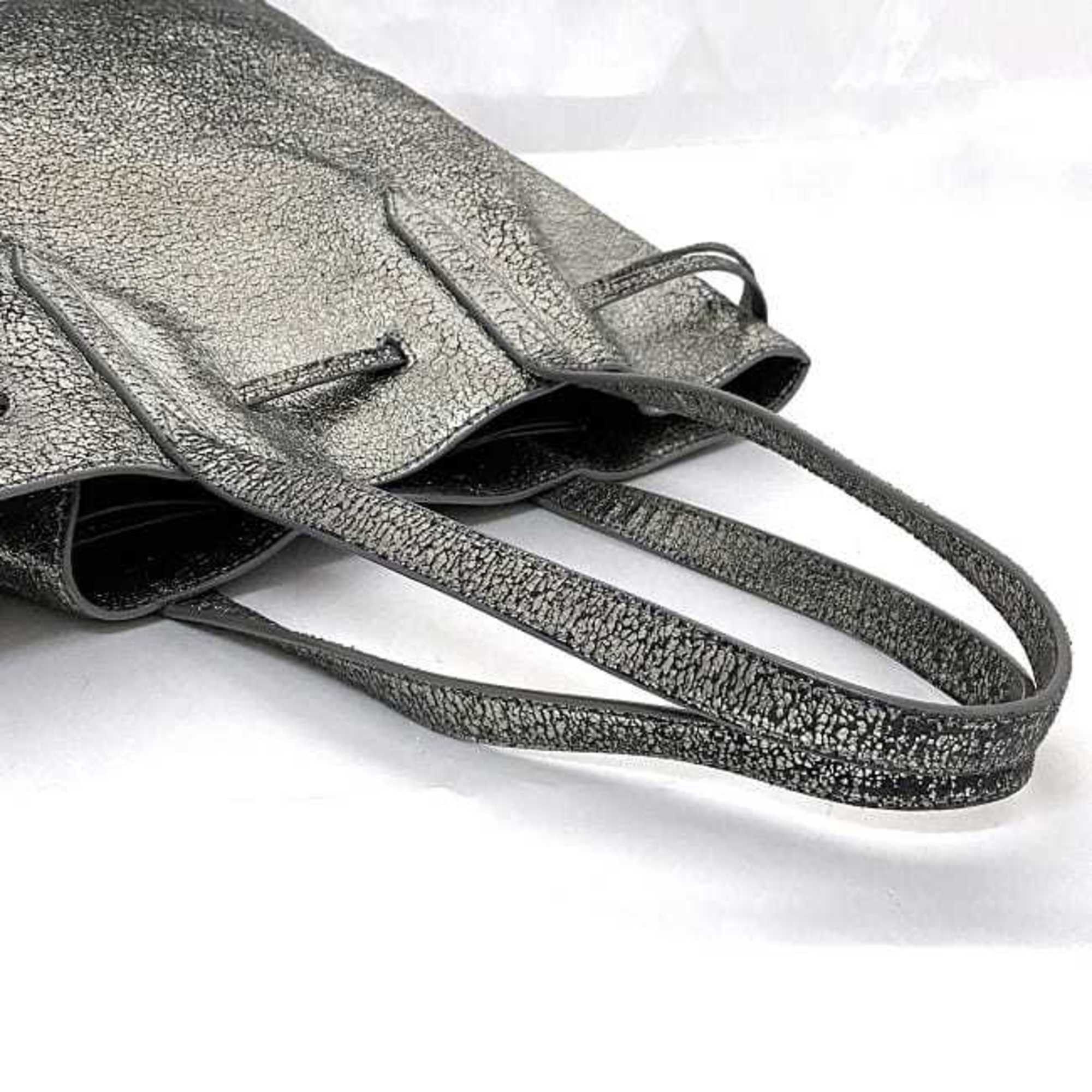 Jimmy Choo Tote Bag ec-22610 Metallic Silver Leather JIMMY CHOO Women's