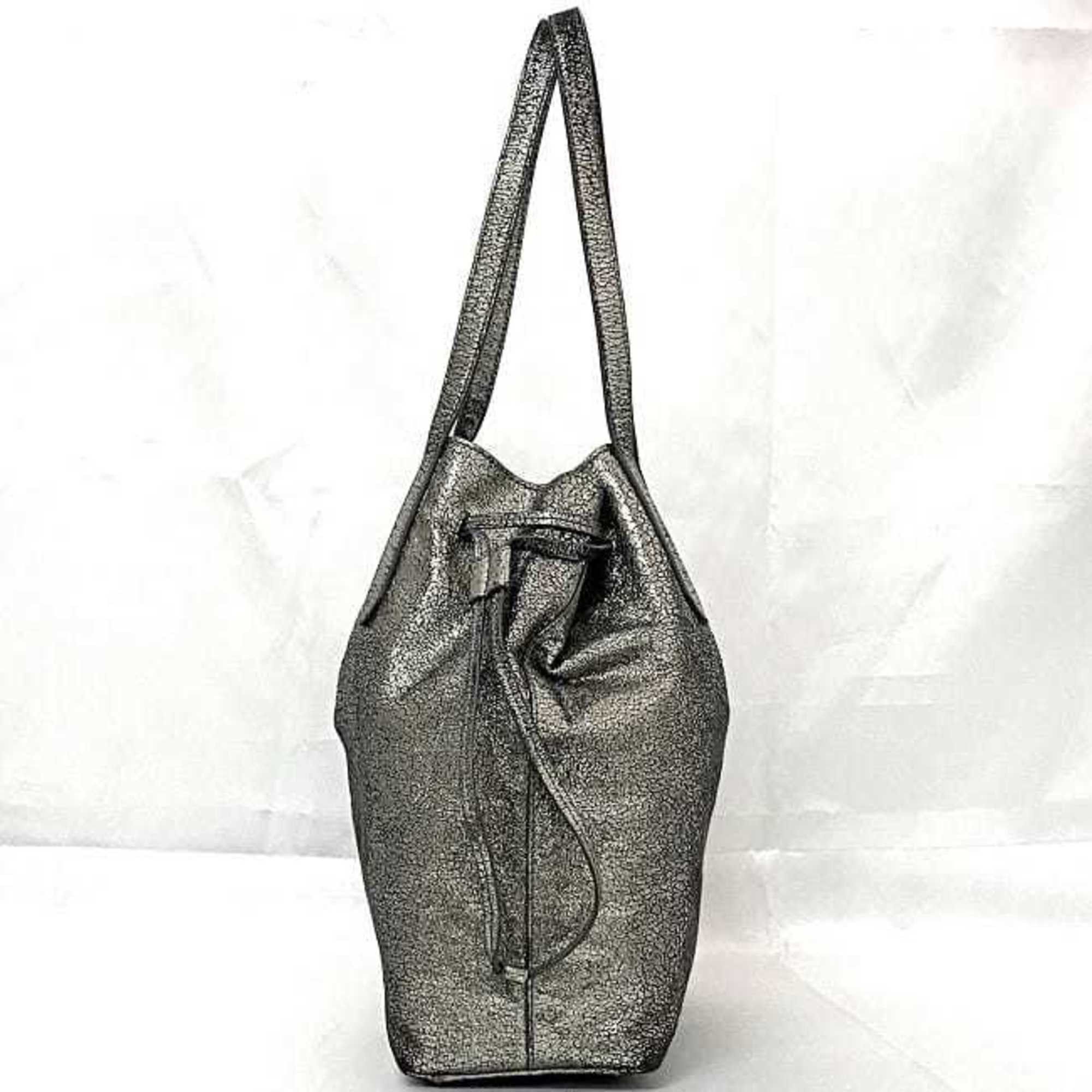 Jimmy Choo Tote Bag ec-22610 Metallic Silver Leather JIMMY CHOO Women's