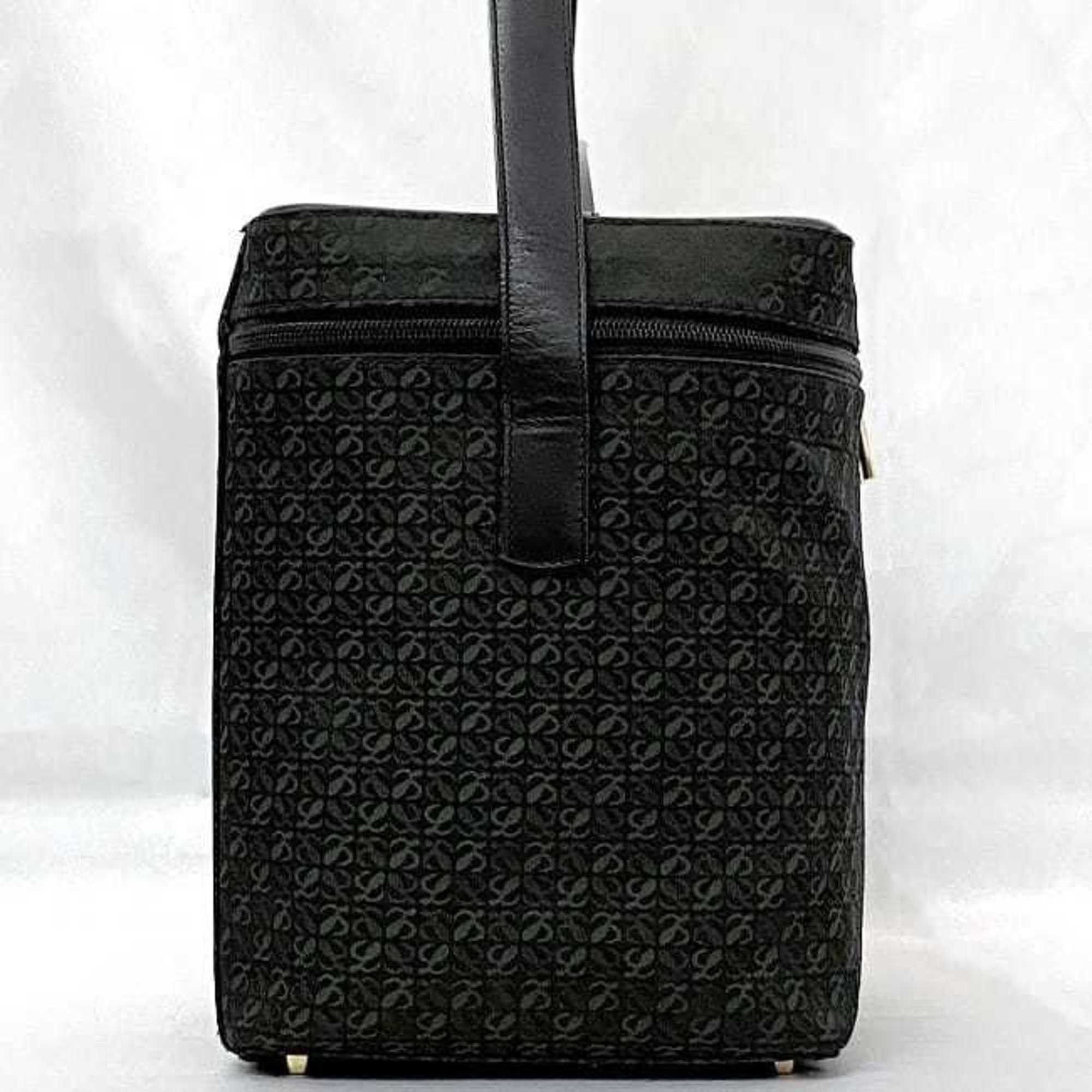 Loewe LOEWE 2way Shoulder Bag f-22506 Black Green 333.79.026 Vanity Canvas Leather Dark Makeup Boston Women's Men's Size ONE SIZE - 4 Thumbnail