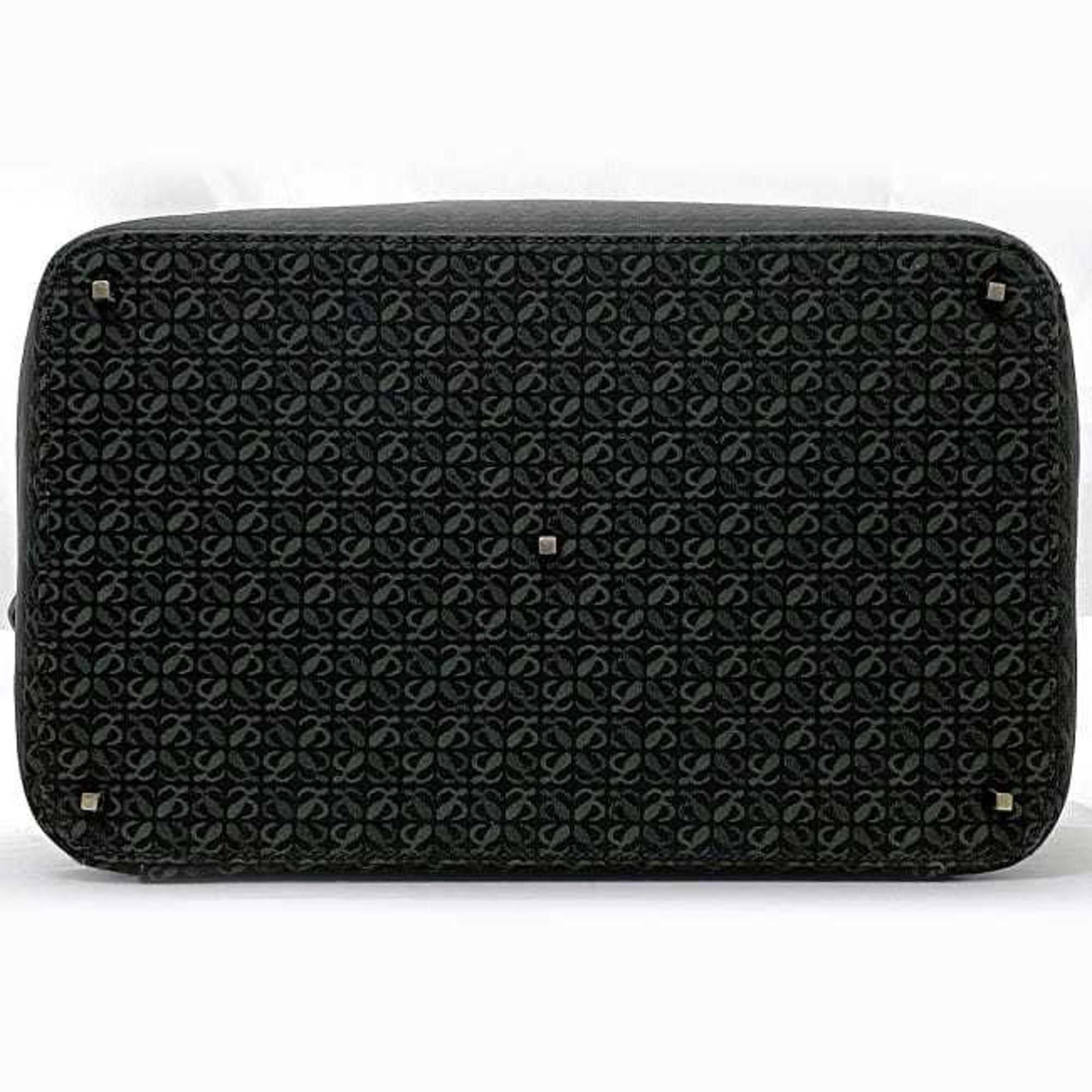 Loewe LOEWE 2way Shoulder Bag f-22506 Black Green 333.79.026 Vanity Canvas Leather Dark Makeup Boston Women's Men's Size ONE SIZE - 6 Thumbnail