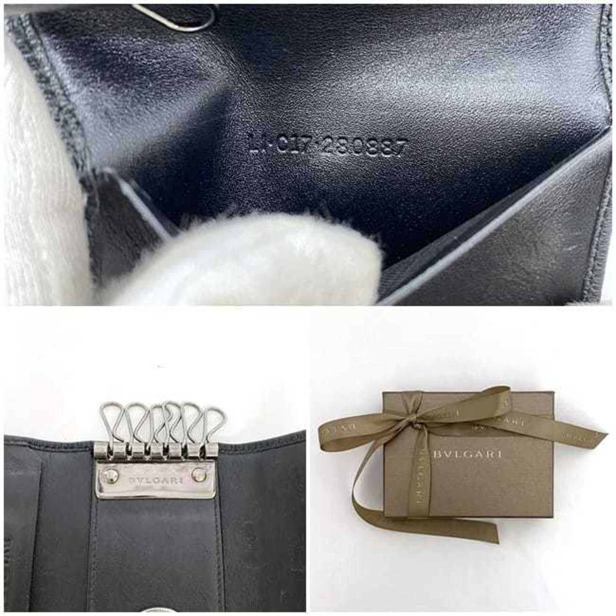 Bvlgari BVLGARI 6-ring key case ec-22463 Black 280887 Leather EL C18 286298 Key holder color Men's Size ONE SIZE - 11 Thumbnail