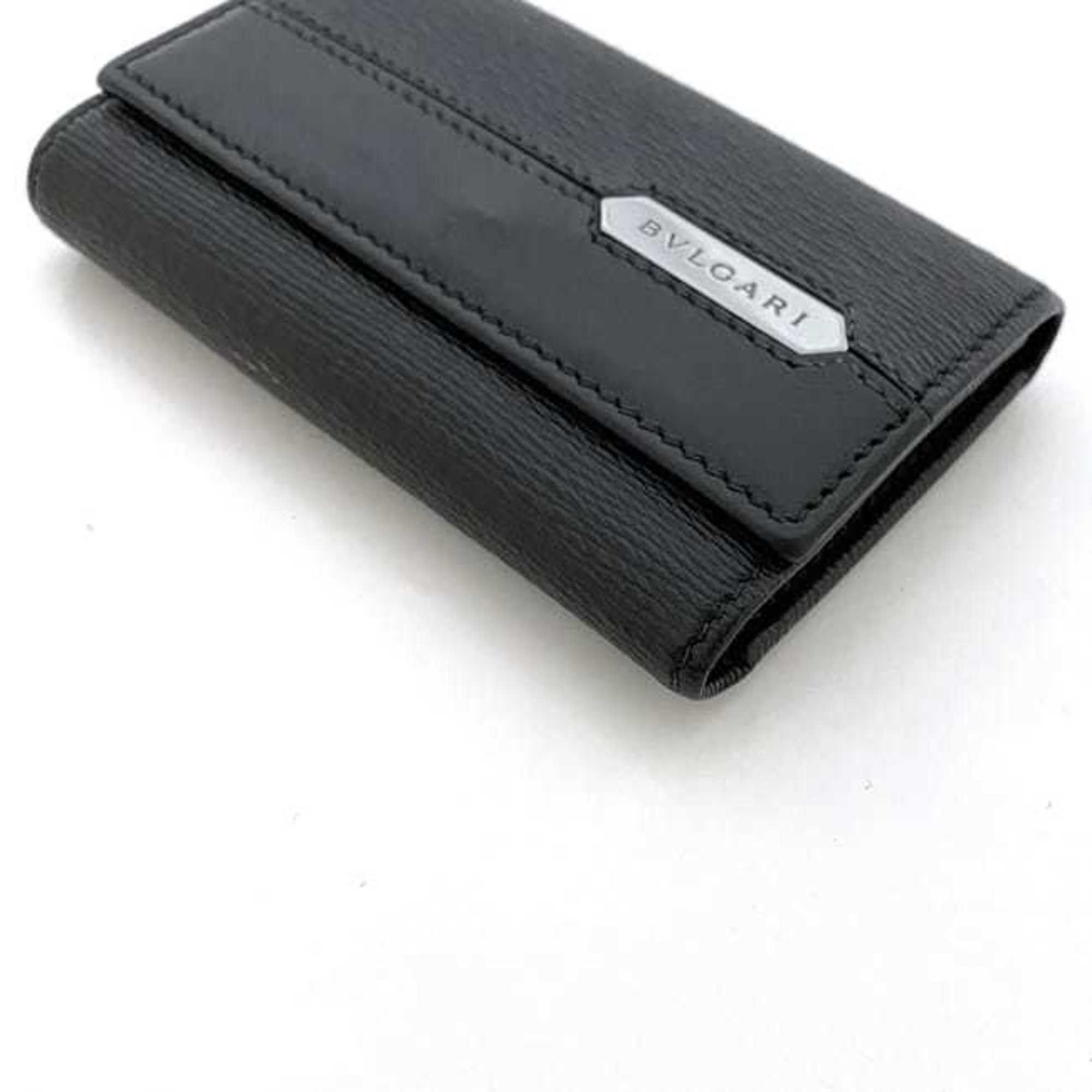 Bvlgari BVLGARI 6-ring key case ec-22463 Black 280887 Leather EL C18 286298 Key holder color Men's Size ONE SIZE - 4 Thumbnail