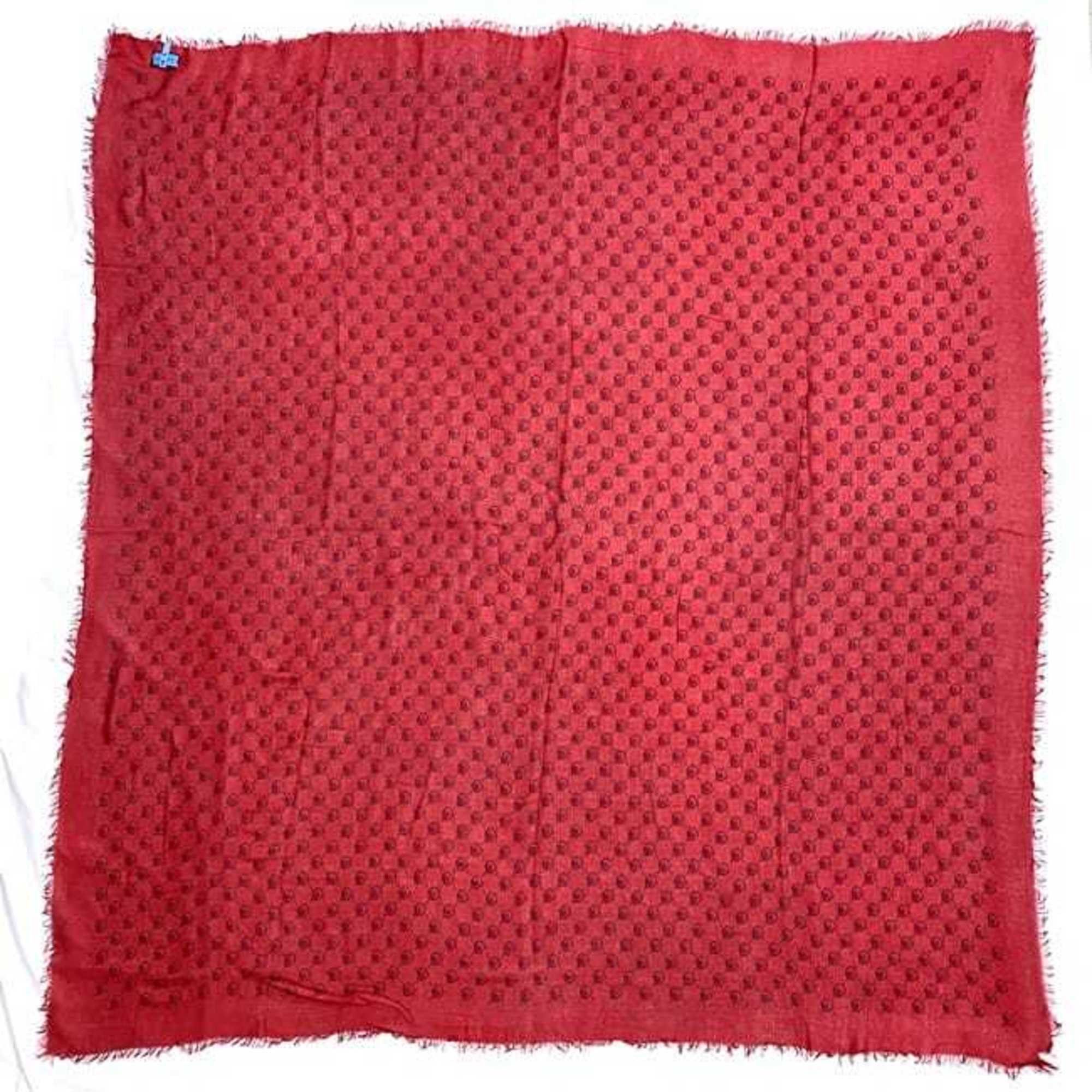 Gucci Gucci scarf ec-22489 red ghost 453225 silk cotton GUCCI skull GG women's fashion pattern Size ONE SIZE - 4 Thumbnail