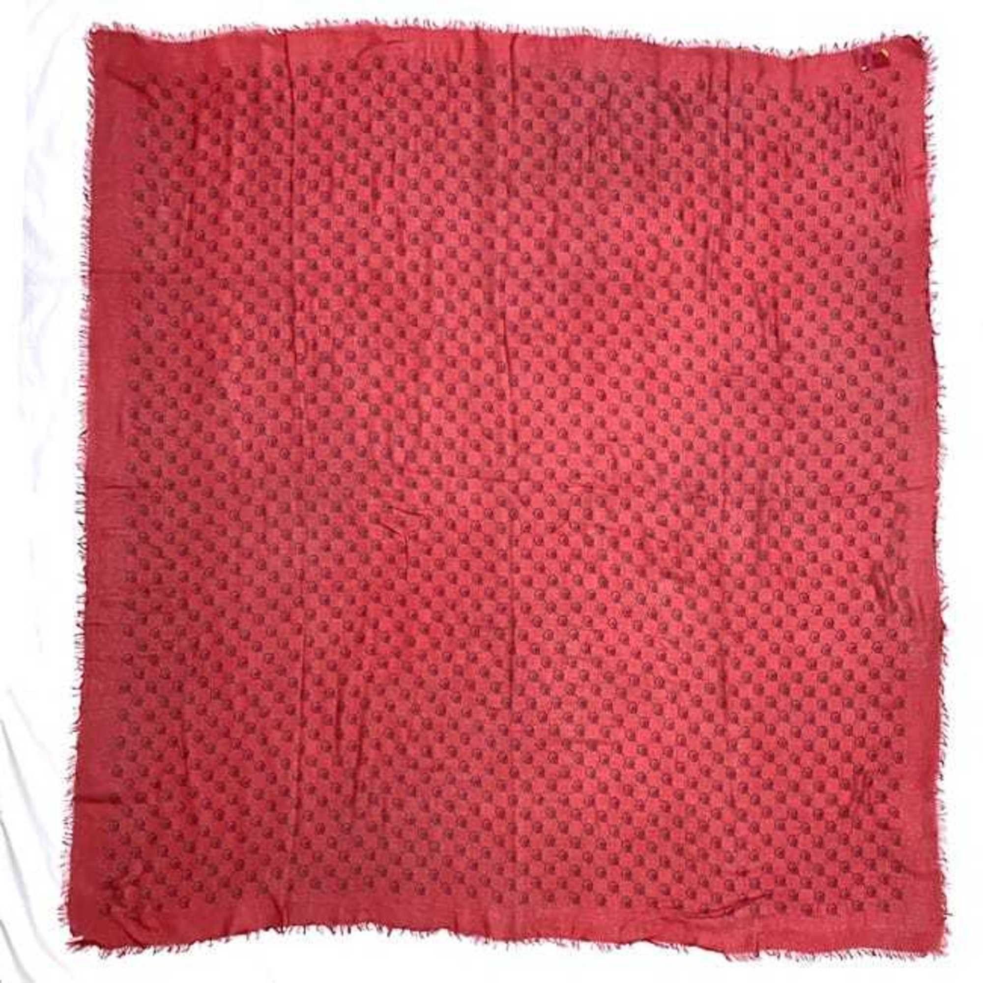 Gucci Gucci scarf ec-22489 red ghost 453225 silk cotton GUCCI skull GG women's fashion pattern Size ONE SIZE - 3 Thumbnail