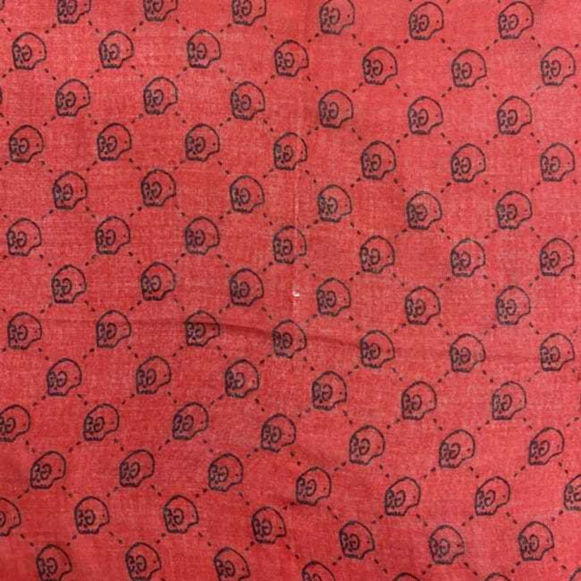 Gucci Gucci scarf ec-22489 red ghost 453225 silk cotton GUCCI skull GG women's fashion pattern Size ONE SIZE - 7 Thumbnail