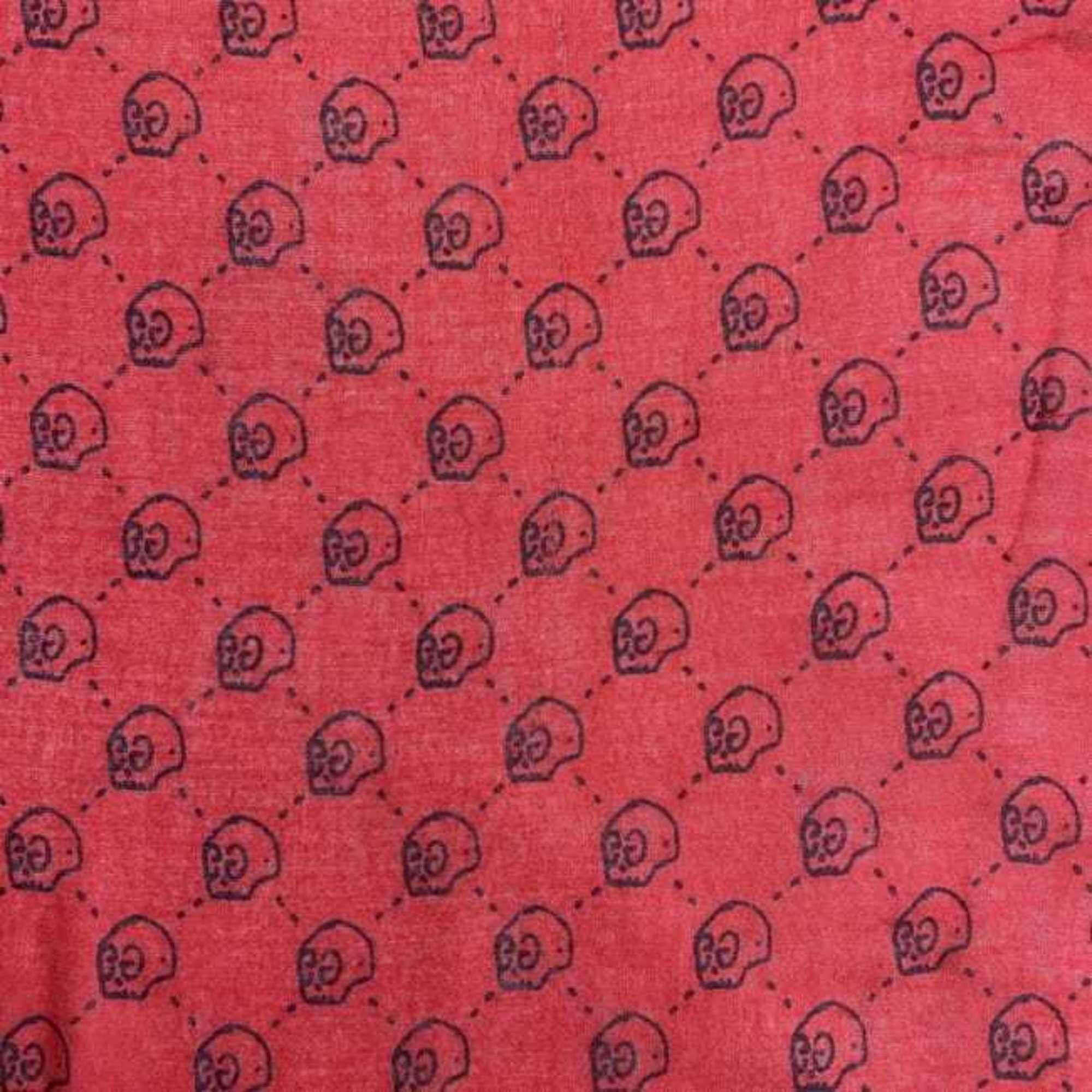 Gucci Gucci scarf ec-22489 red ghost 453225 silk cotton GUCCI skull GG women's fashion pattern Size ONE SIZE - 5 Thumbnail