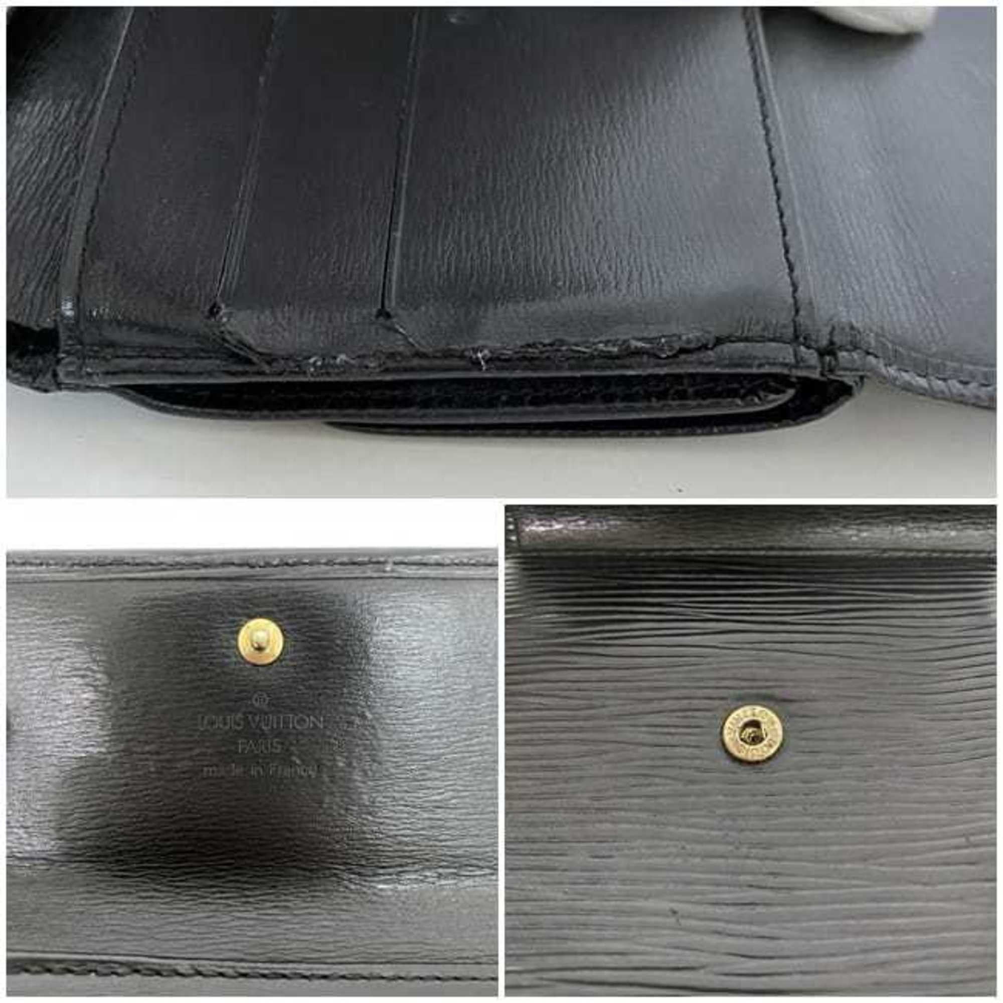 Louis Vuitton Louis Vuitton Tri-fold Wallet Porte Monnaie Bier Carte Credit ec-22425 Black Noir Epi M63482 Compact Leather SP1124 LOUIS VUITTON LV Folding Men's Size ONE SIZE - 10 Thumbnail