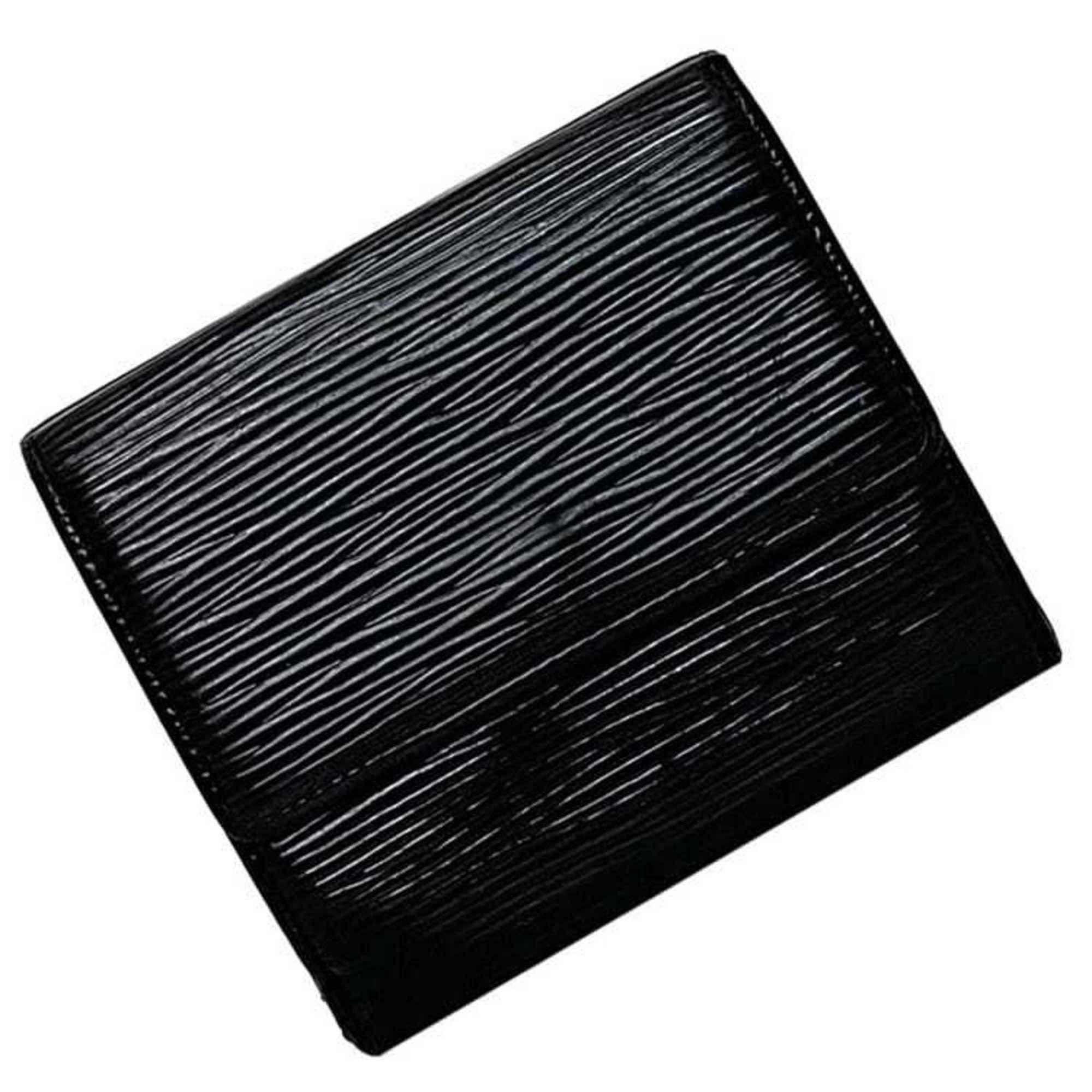 Louis Vuitton Louis Vuitton Tri-fold Wallet Porte Monnaie Bier Carte Credit ec-22425 Black Noir Epi M63482 Compact Leather SP1124 LOUIS VUITTON LV Folding Men's Size ONE SIZE - 2 Thumbnail