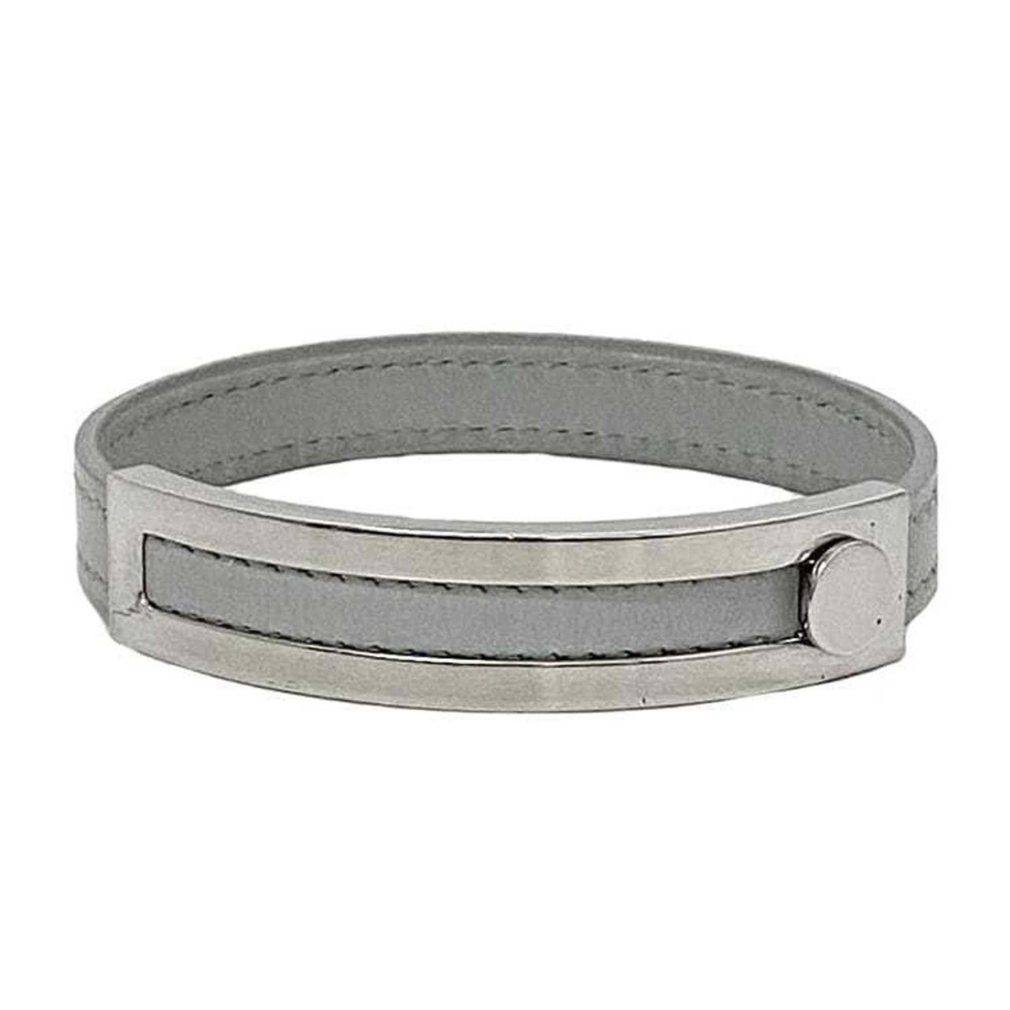 Hermes Hermes Bracelet Puspus ec-22360 Grey Silver Leather Metal □F Stamp HERMES Adjustable Size Ladies Accessory Size ONE SIZE - 2 Thumbnail