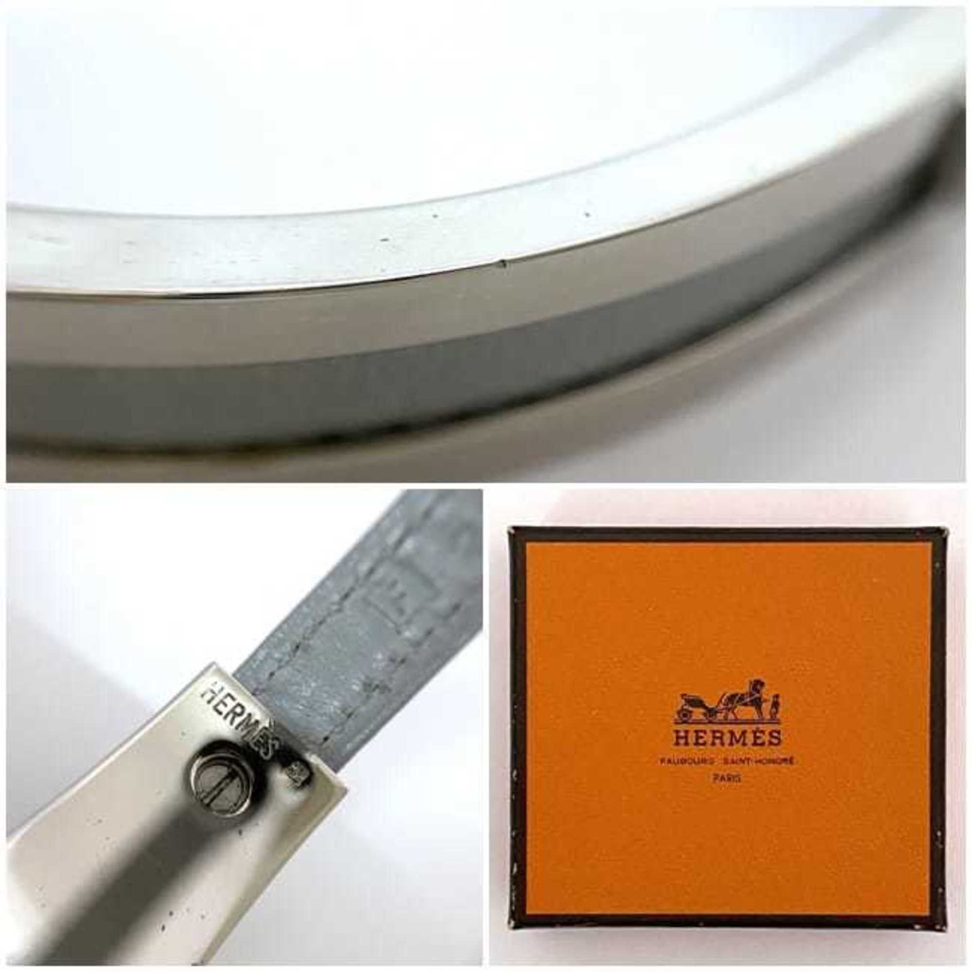 Hermes Hermes Bracelet Puspus ec-22360 Grey Silver Leather Metal □F Stamp HERMES Adjustable Size Ladies Accessory Size ONE SIZE - 11 Thumbnail