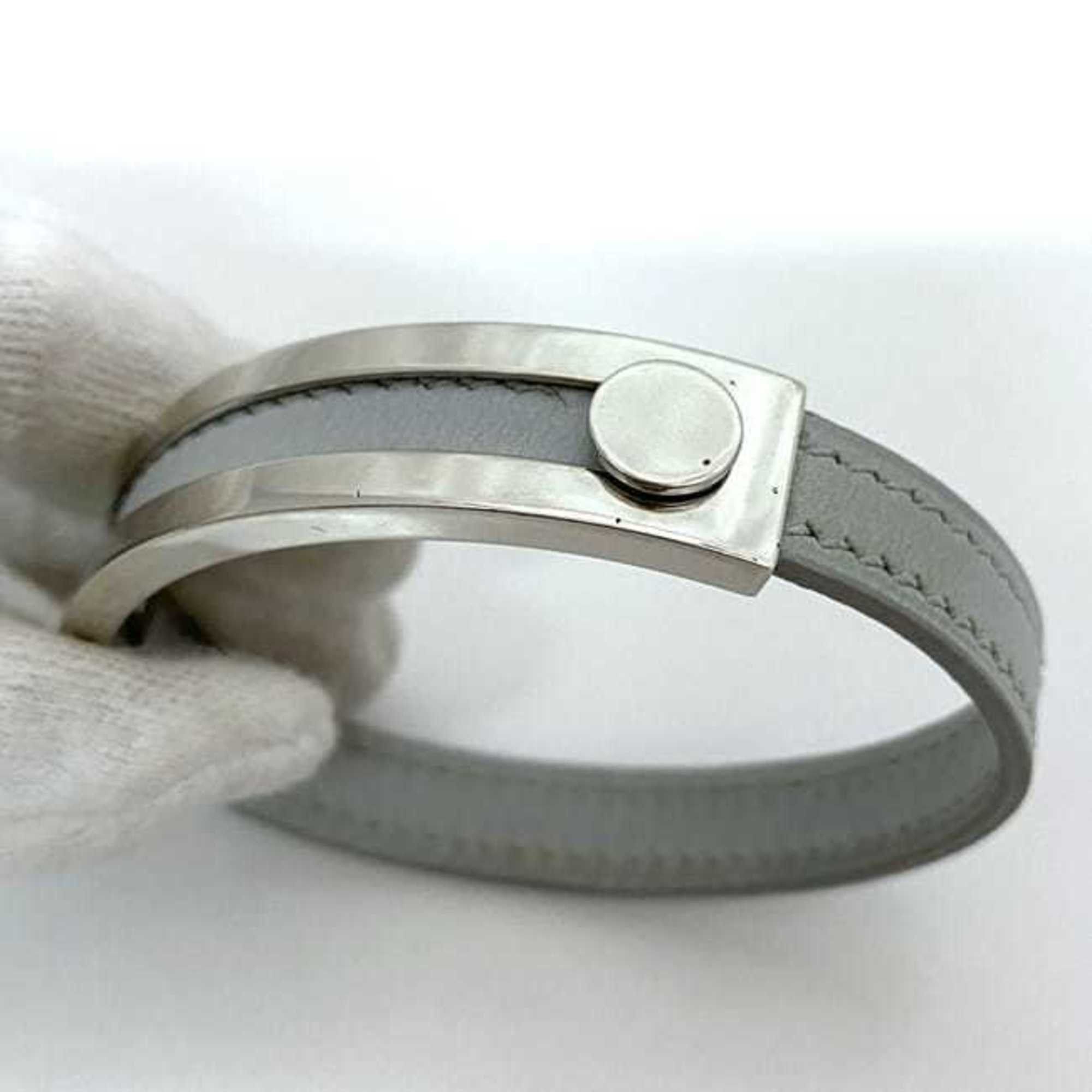Hermes Hermes Bracelet Puspus ec-22360 Grey Silver Leather Metal □F Stamp HERMES Adjustable Size Ladies Accessory Size ONE SIZE - 9 Thumbnail