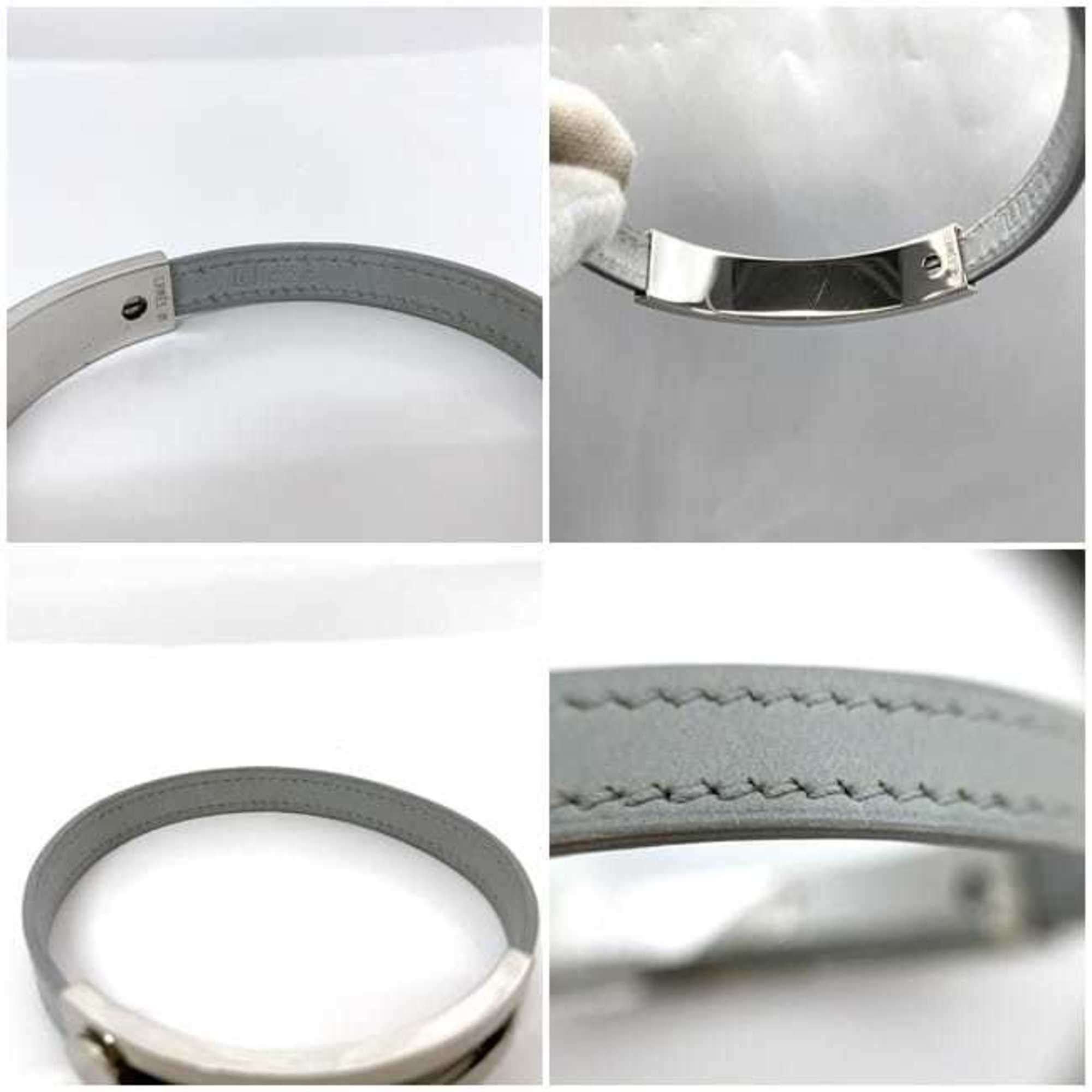 Hermes Hermes Bracelet Puspus ec-22360 Grey Silver Leather Metal □F Stamp HERMES Adjustable Size Ladies Accessory Size ONE SIZE - 10 Thumbnail