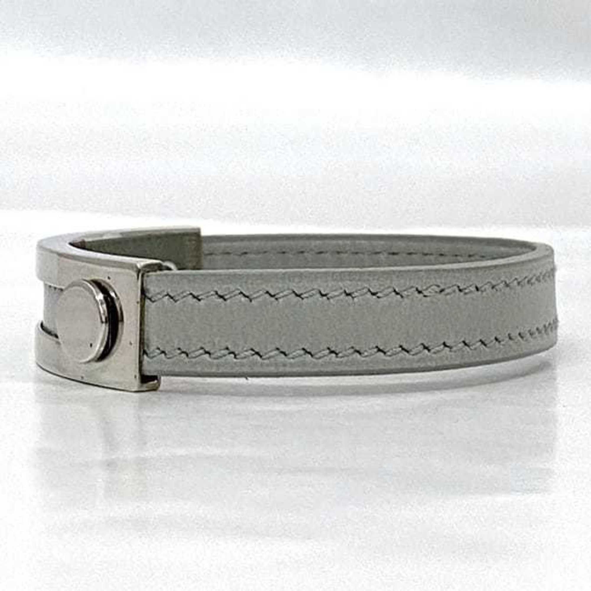 Hermes Hermes Bracelet Puspus ec-22360 Grey Silver Leather Metal □F Stamp HERMES Adjustable Size Ladies Accessory Size ONE SIZE - 4 Thumbnail