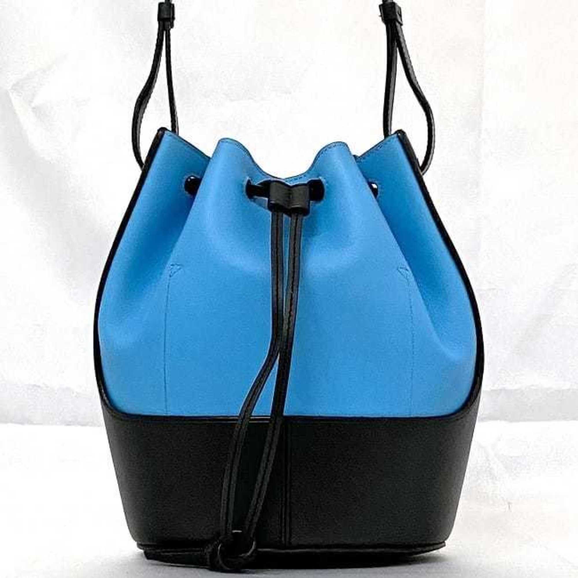 Loewe LOEWE Shoulder Bag f-22495 Light Blue Black Balloon 326.76AC31 Leather 522003 Crossbody Anagram Bicolor Women Men Dice Size ONE SIZE - 4 Thumbnail