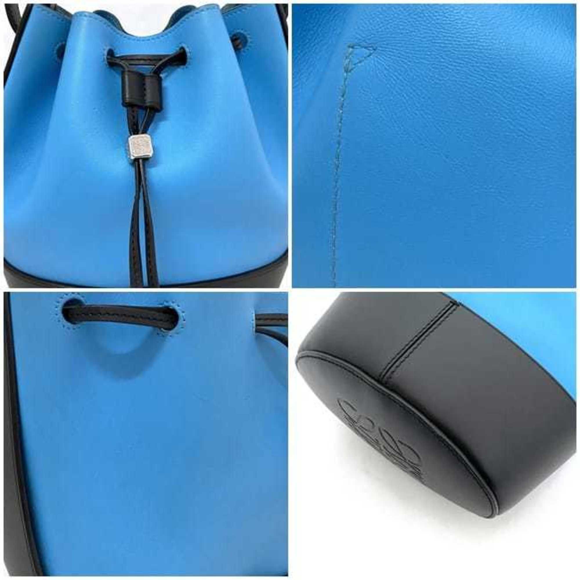 Loewe LOEWE Shoulder Bag f-22495 Light Blue Black Balloon 326.76AC31 Leather 522003 Crossbody Anagram Bicolor Women Men Dice Size ONE SIZE - 9 Thumbnail