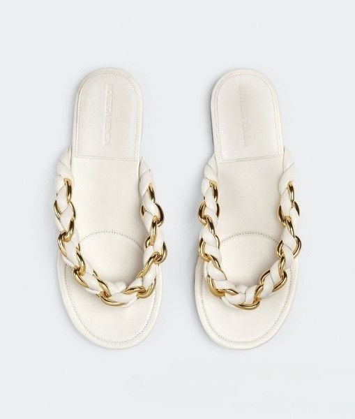 Bottega Veneta Dot Flat Sandal White Size US 5 / IT 35 - 2 Thumbnail